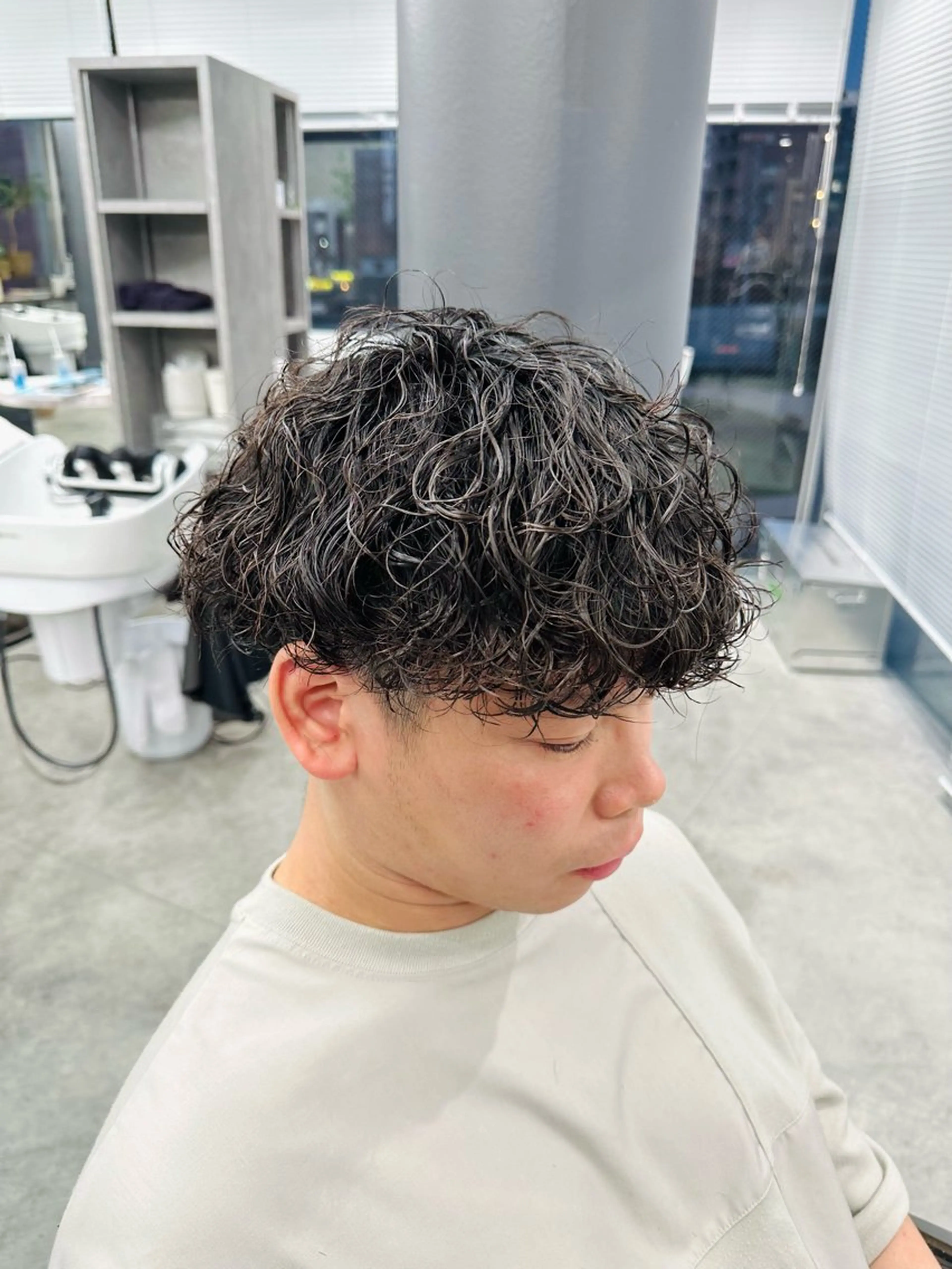 メンズ メンズパーマ 波巻きパーマ 渡辺 良城のヘアスタイル