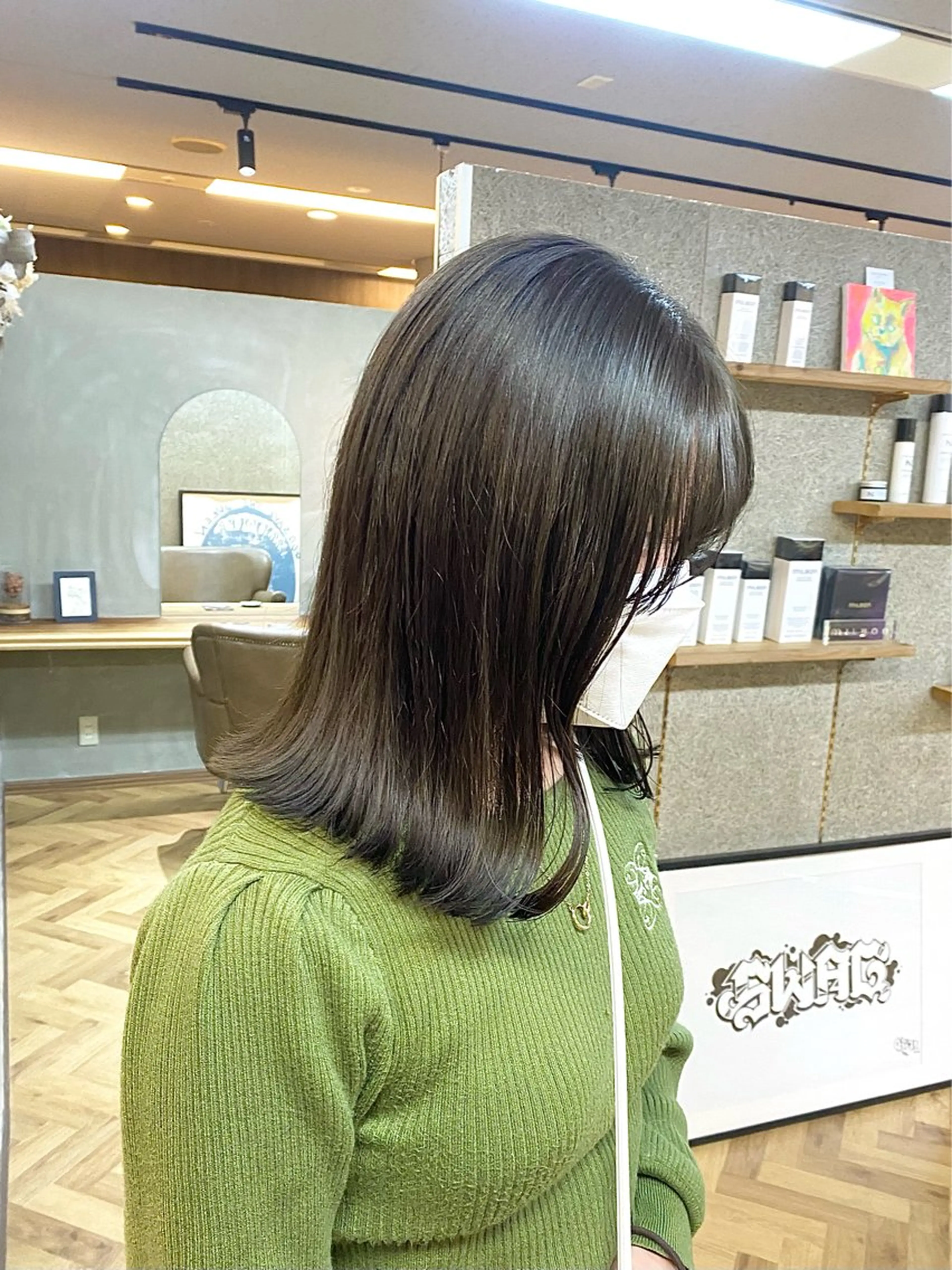 ミディアム カラー ヘアアレンジ カット ヘアカラー トリートメント ハル🌸柔色/ ブリーチなし/艶髪のヘアスタイル