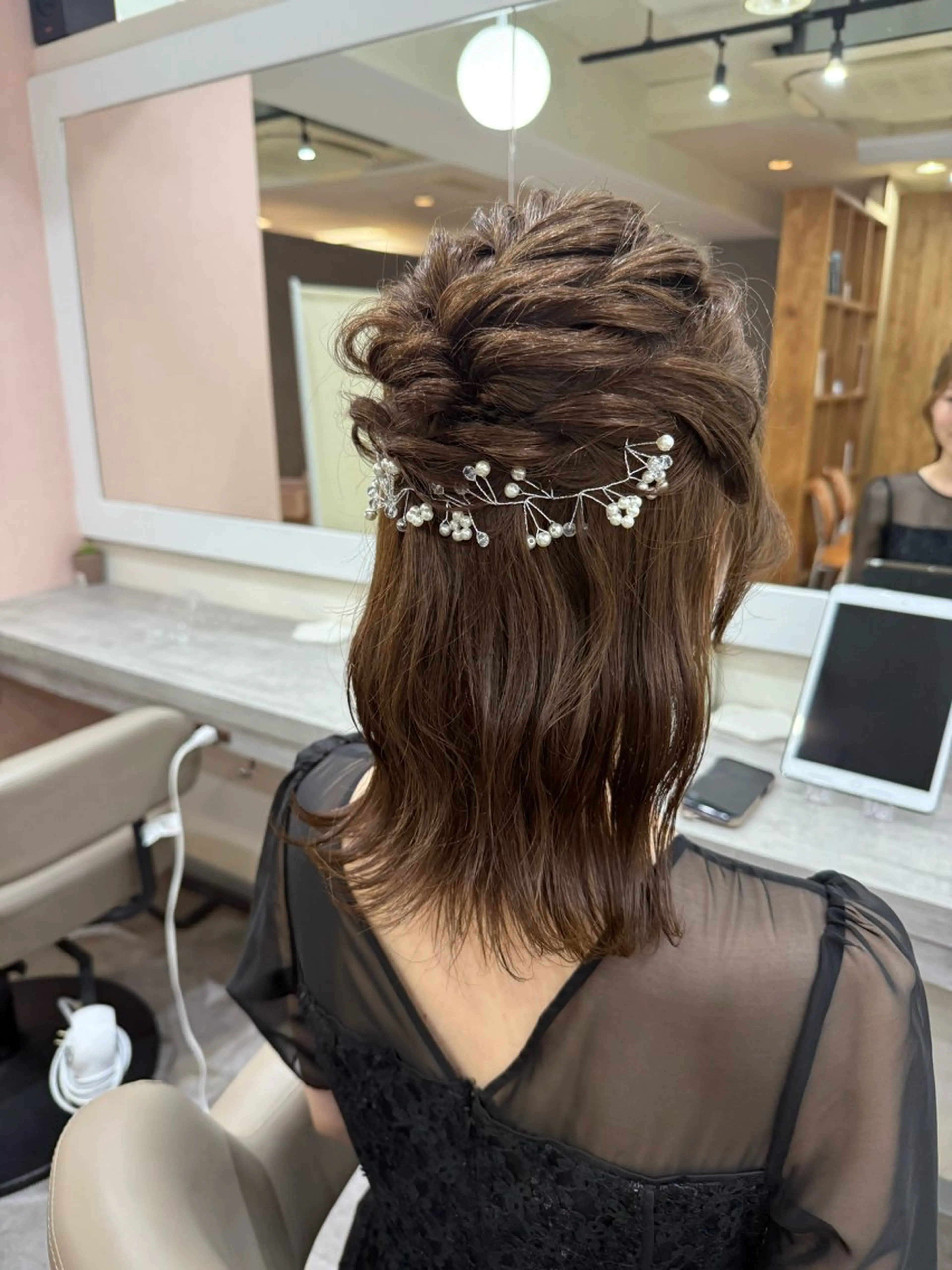 ミディアム ヘアアレンジ ヘアセット 韓国風パーマ/ヘア セット/店長みづきのヘアスタイル