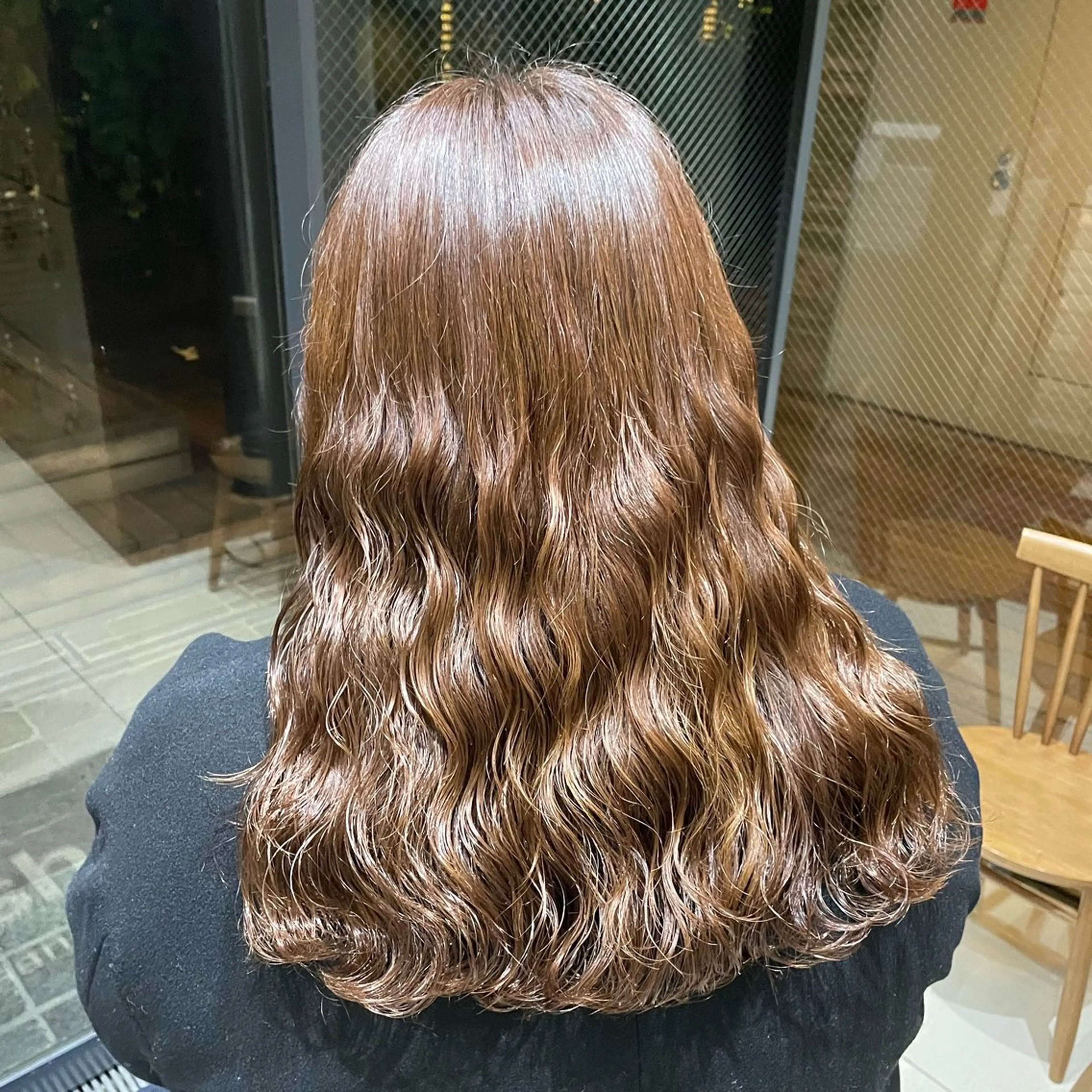 セミロング パーマ パーマ 韓国風パーマ🌿コテ 巻き風パーマ/るいのヘアスタイル