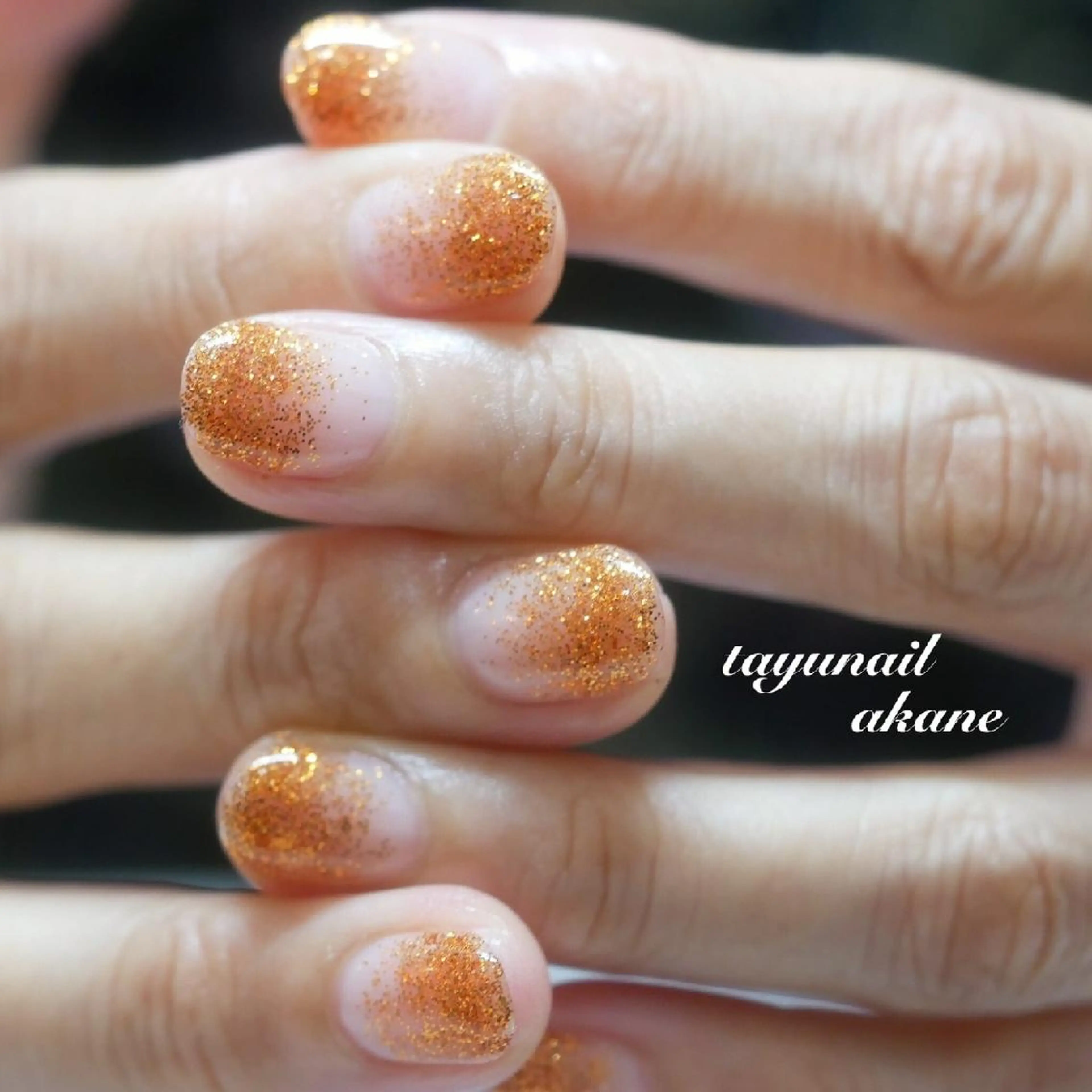 ネイル ブルー ジェルネイル グラデーション キラキラネイル ラメ(グリッター) ネイルサロン・ネイルスクール　たゆnail所属・ネイルサロン 【たゆnail】のネイルデザイン