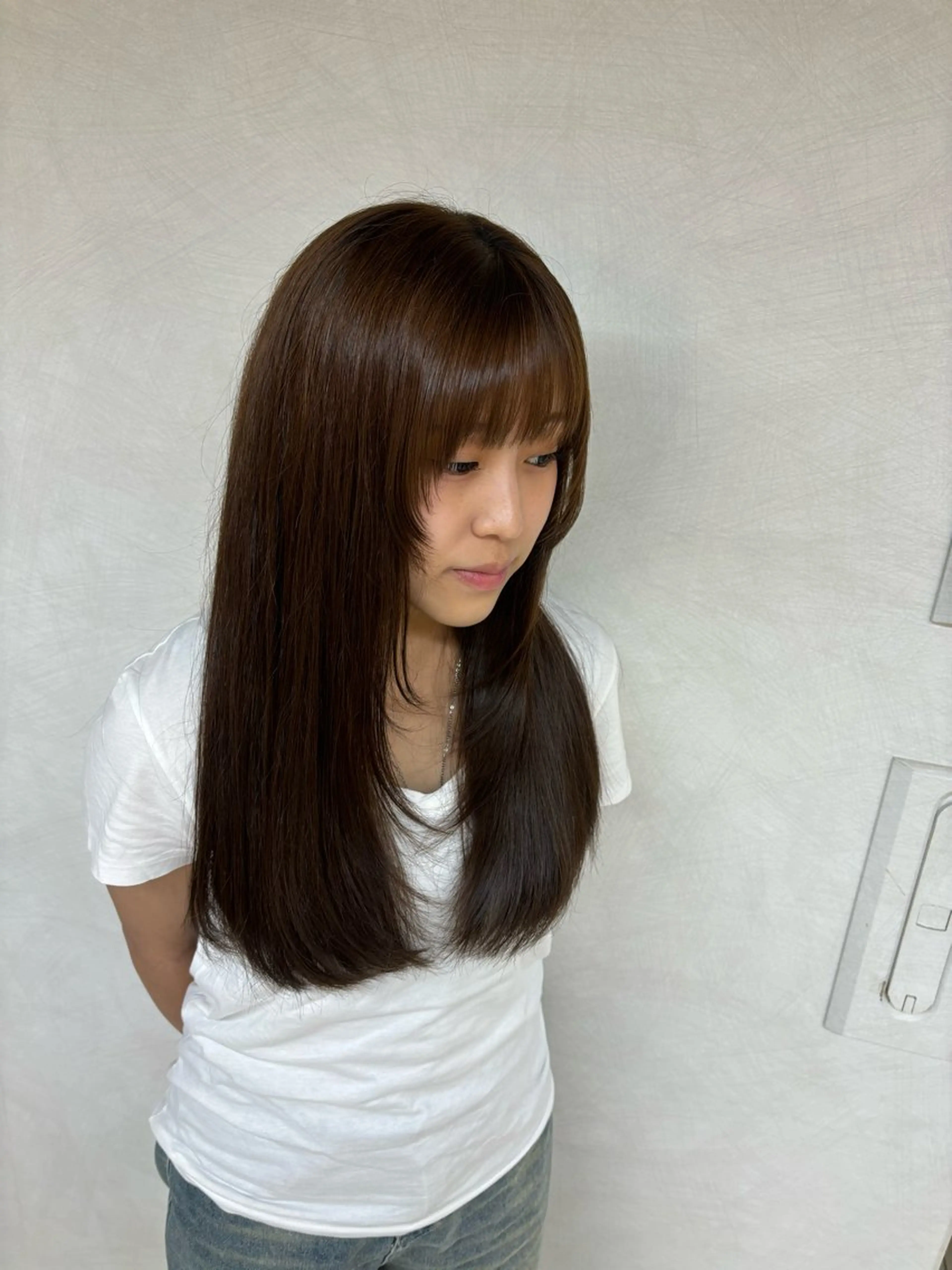 ロング カラー 顔周りカット レイヤーカット レイヤーカット/ボブ /nene🍥⋆*のヘアスタイル