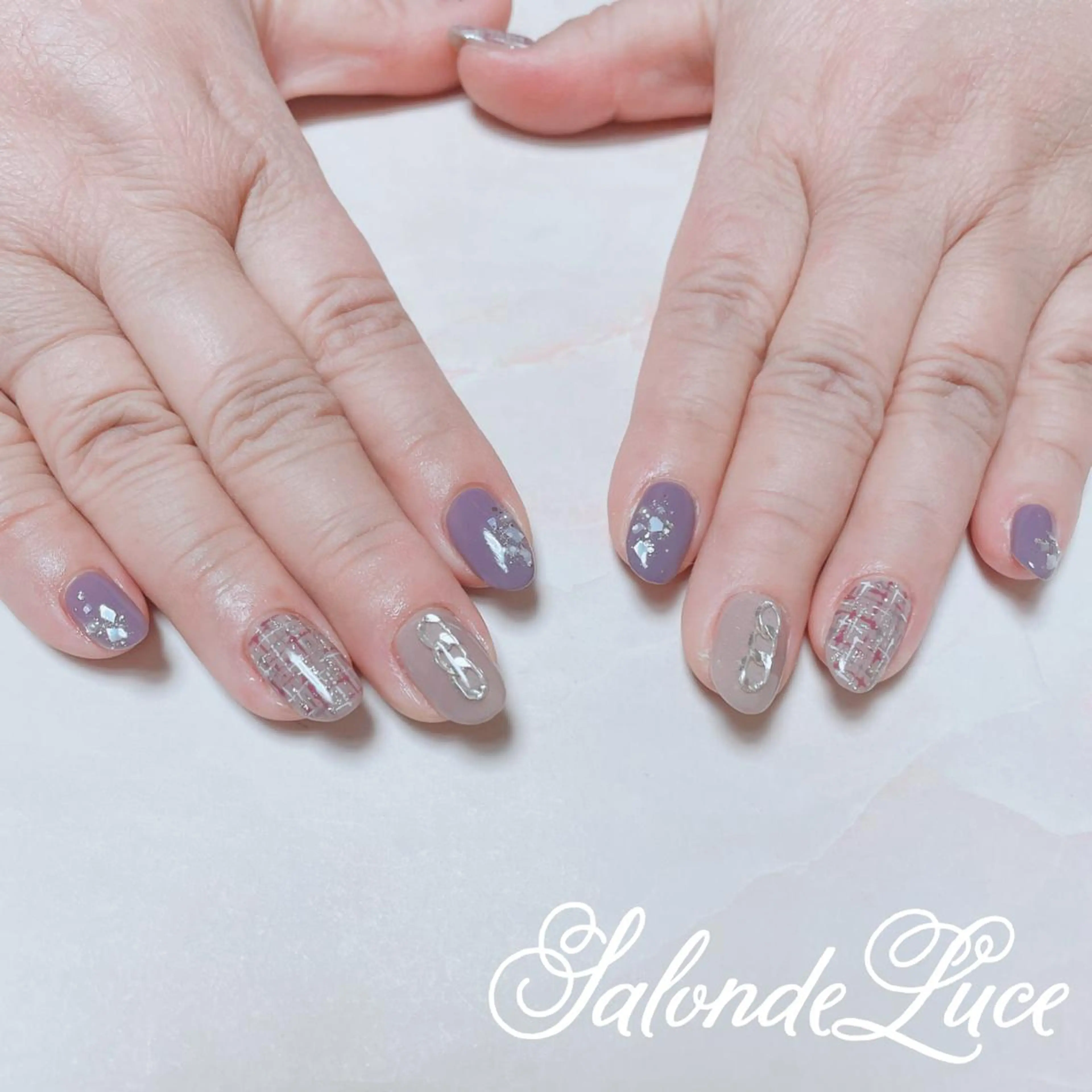 ネイル ツイードネイル Salon de Luceのネイルデザイン