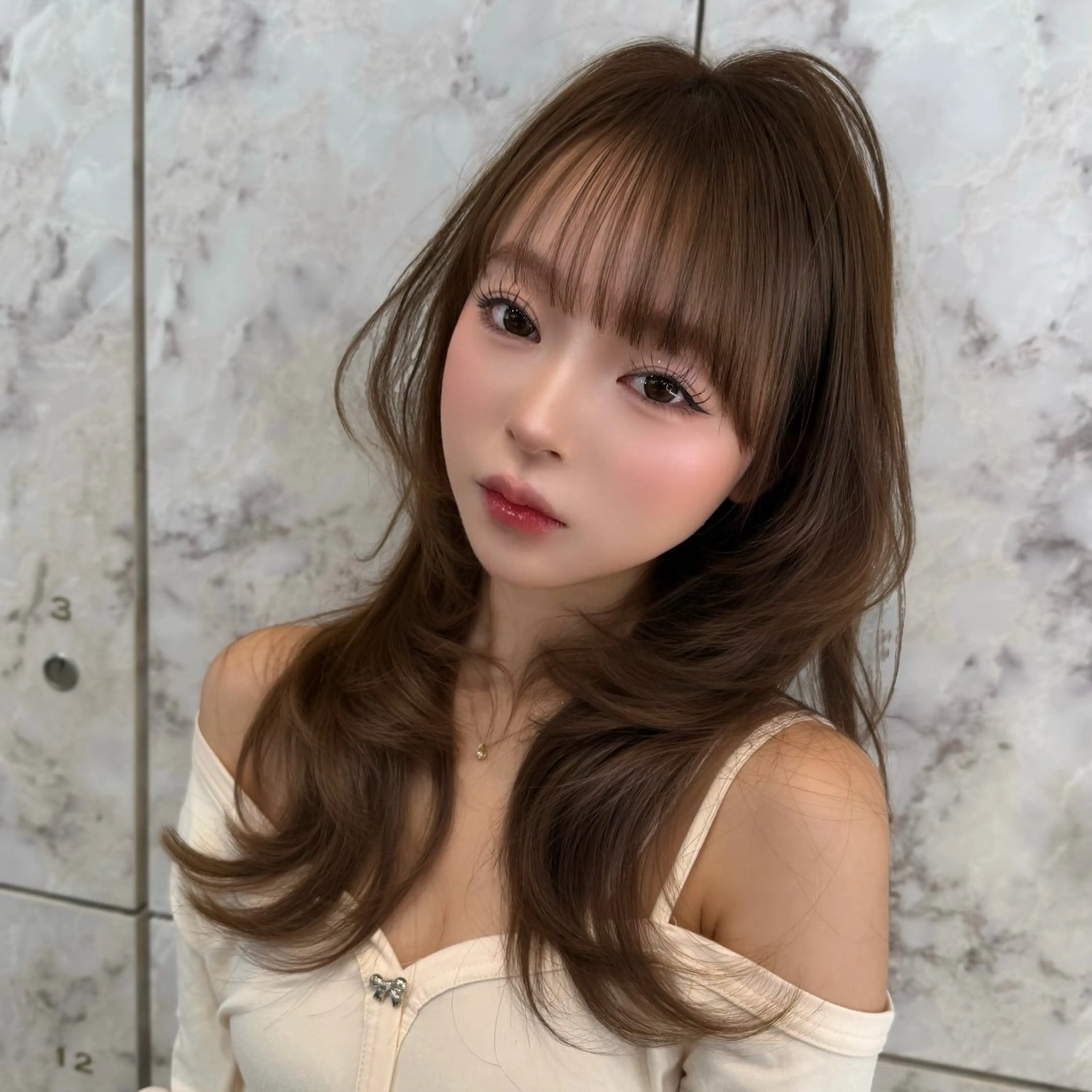 ❣️1日2名限定❣️韓国風カット＋カラー＋🌈話題の超音波アイロントリートメント🌈の写真