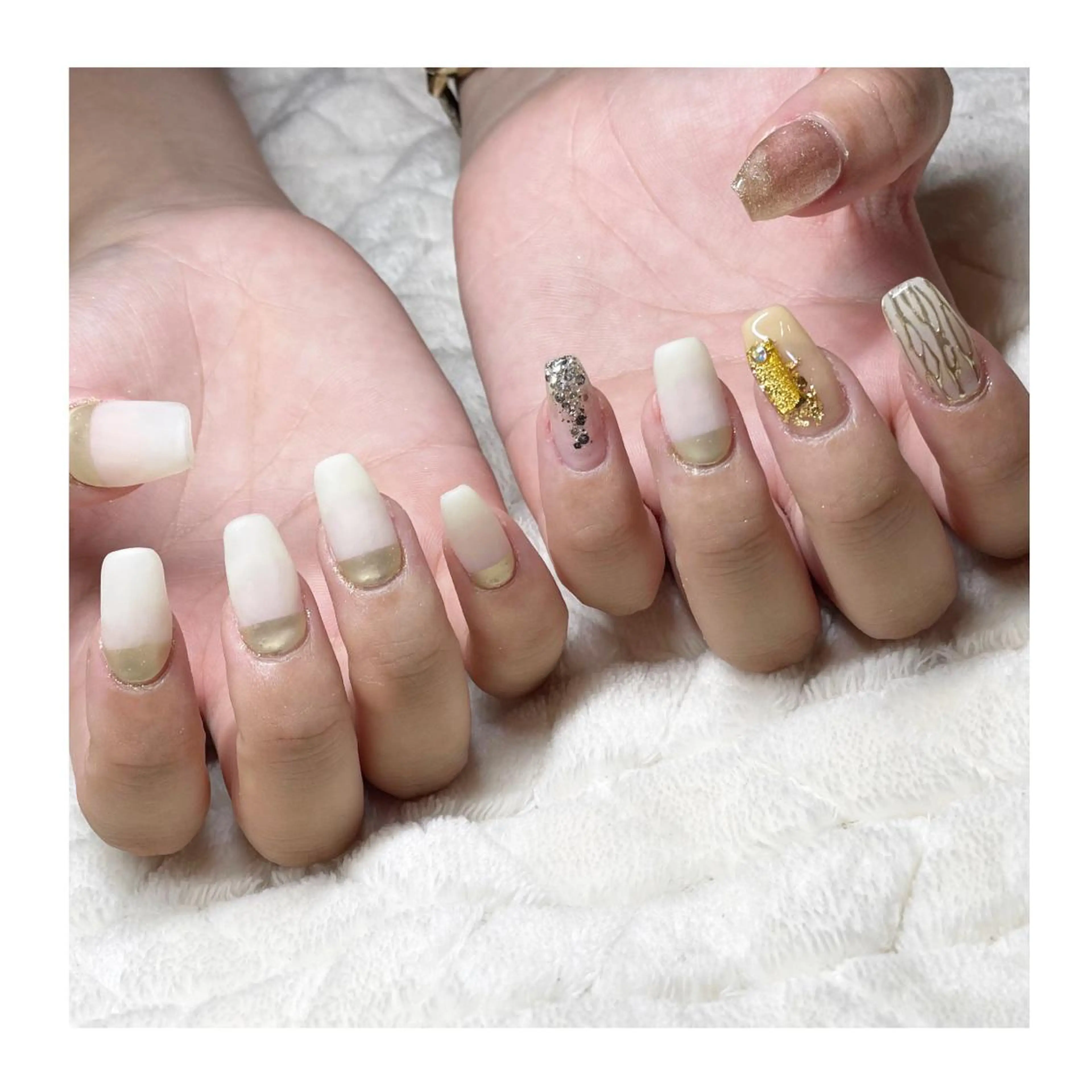 ネイル アートネイル ジェルネイル マットネイル ミラーネイル ニュアンスネイル ハンドネイル LaLa Peach 福岡のマツエク・マツパデザイン