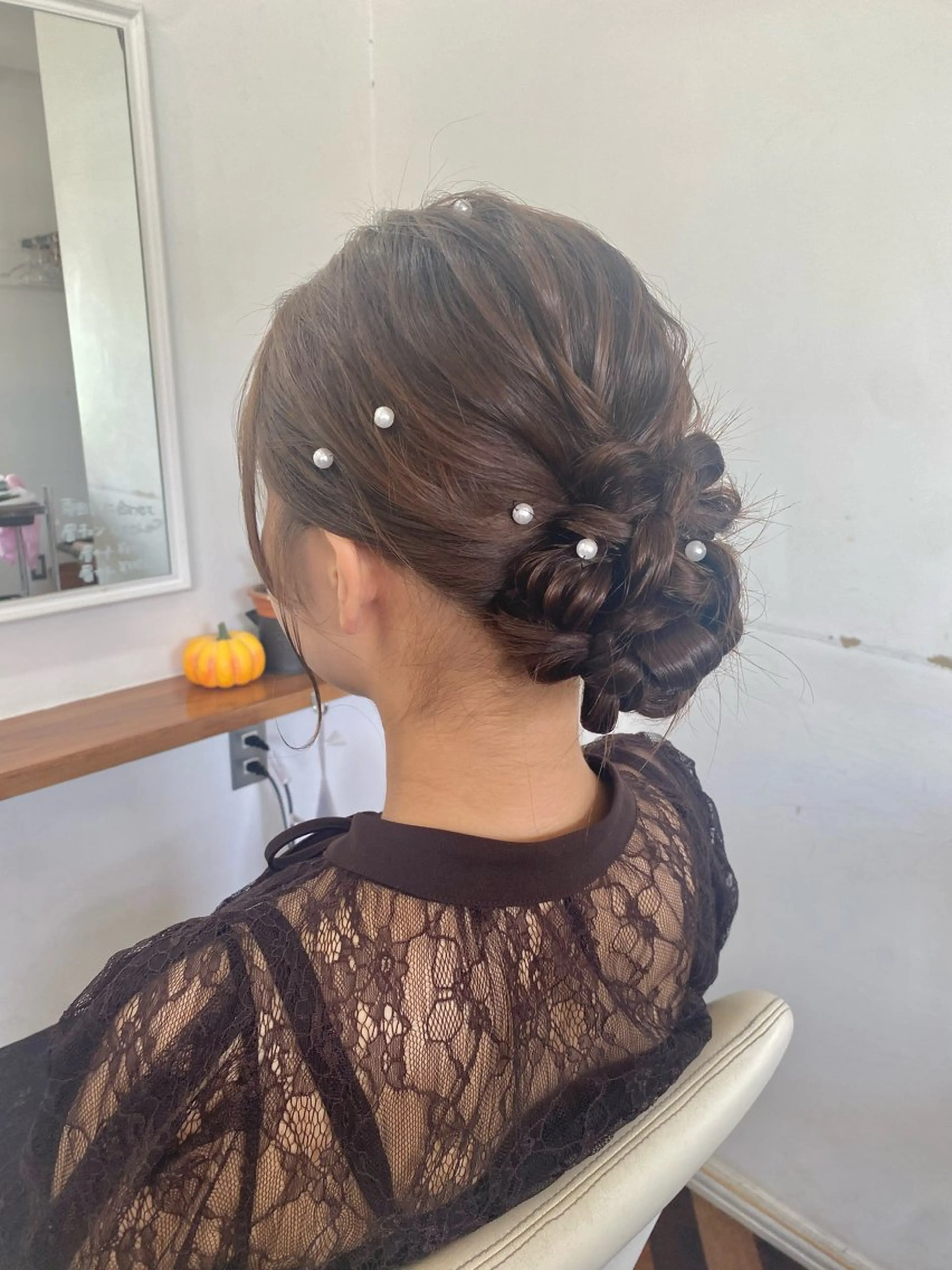 セミロング ヘアアレンジ ヘアセット Kazaoka Saraのヘアスタイル