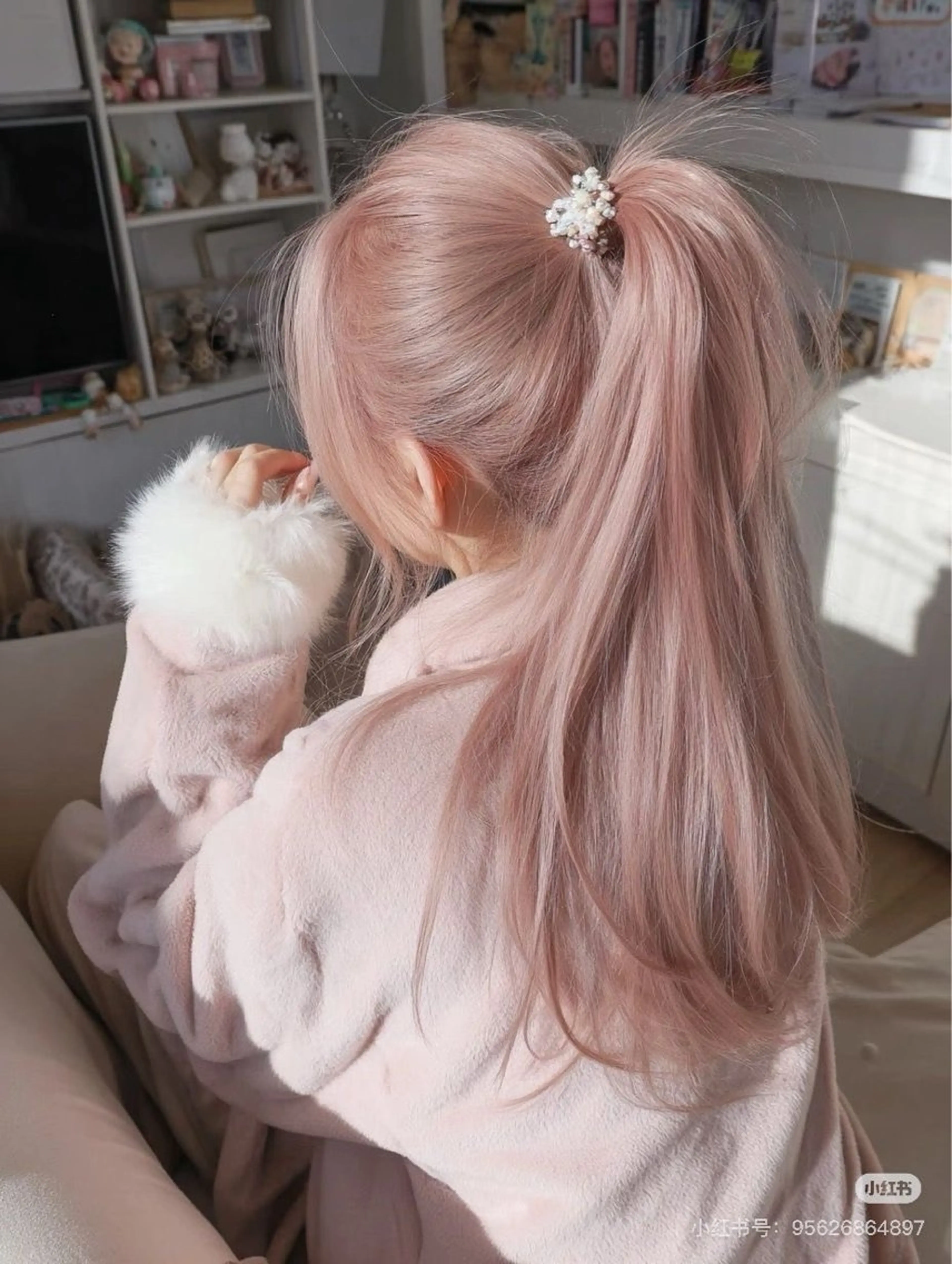 ロング カラー ブリーチ 透明感カラー ピンクカラー ホワイトピンク ヘアカラー enne栄店 fukaのヘアスタイル