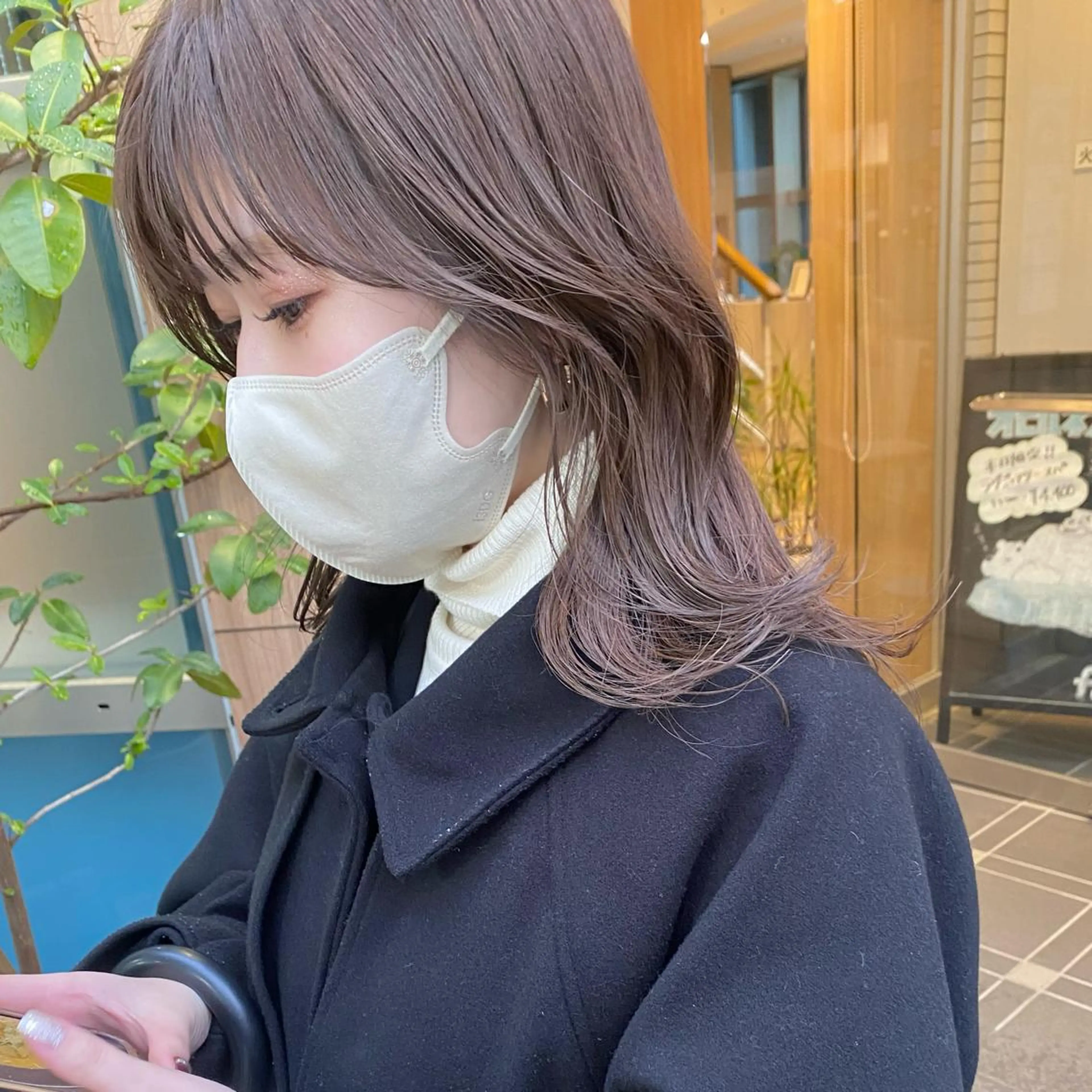 ミディアム 韓国風ヘア レイヤーカット /透明感/千葉怜寿のヘアスタイル