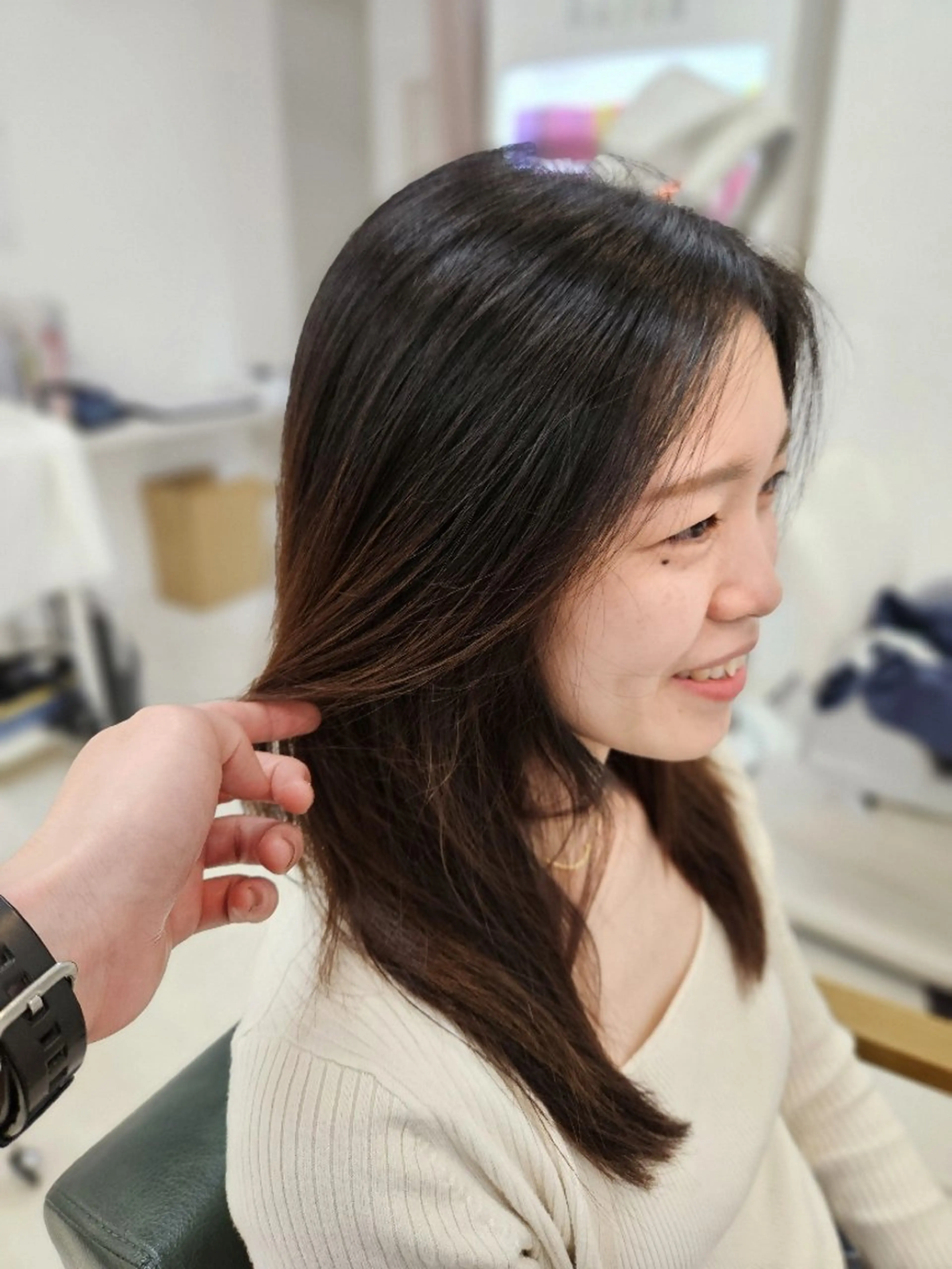 セミロング レイヤーカット カット トリートメント 林慶吾/ショートボブ /デザインカラーのヘアスタイル