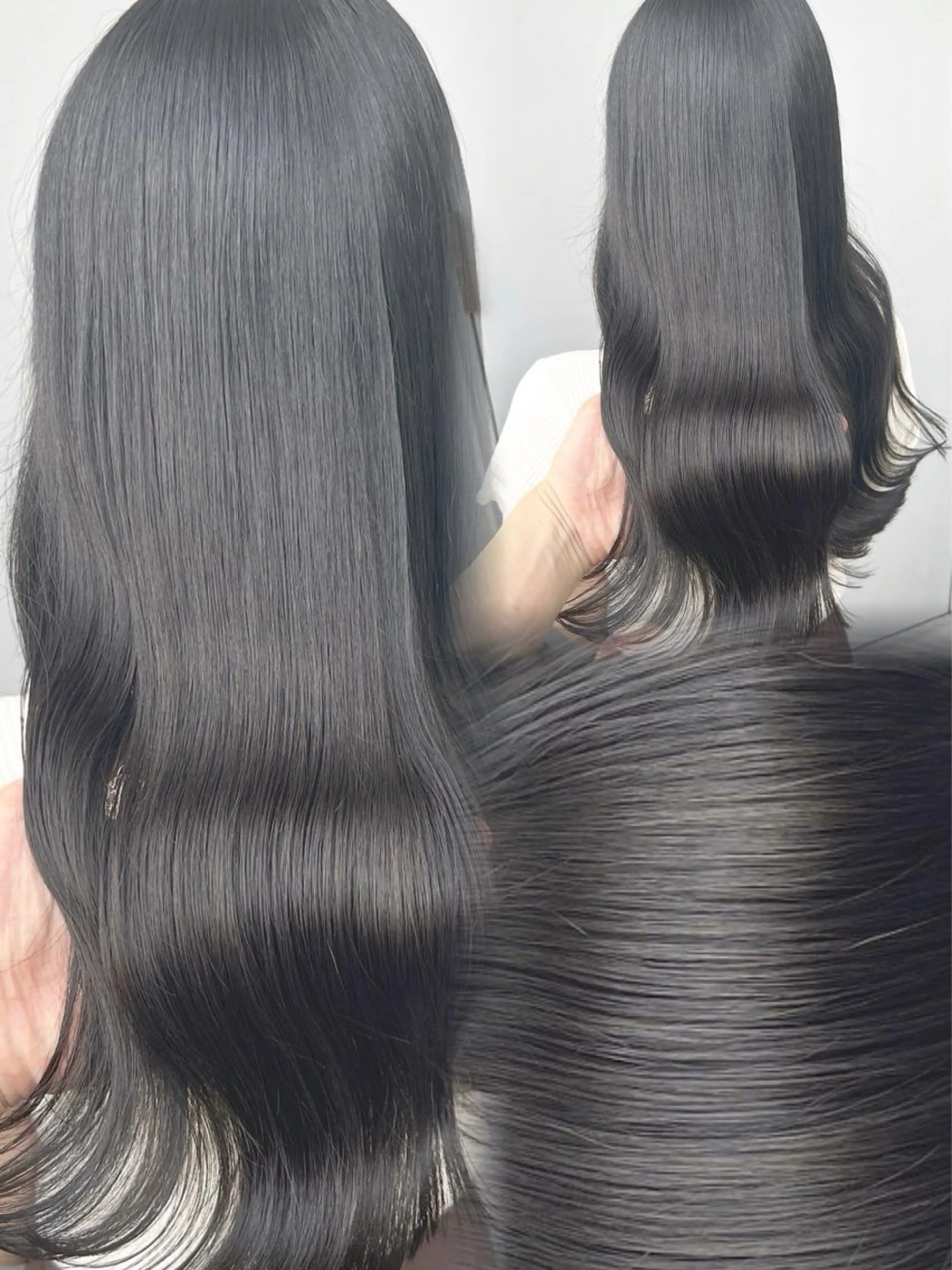 セミロング カラー パーマ ヘアアレンジ メンズ キッズ 🦋韓国レイヤー/ 透明感グレージュ🦋のヘアスタイル