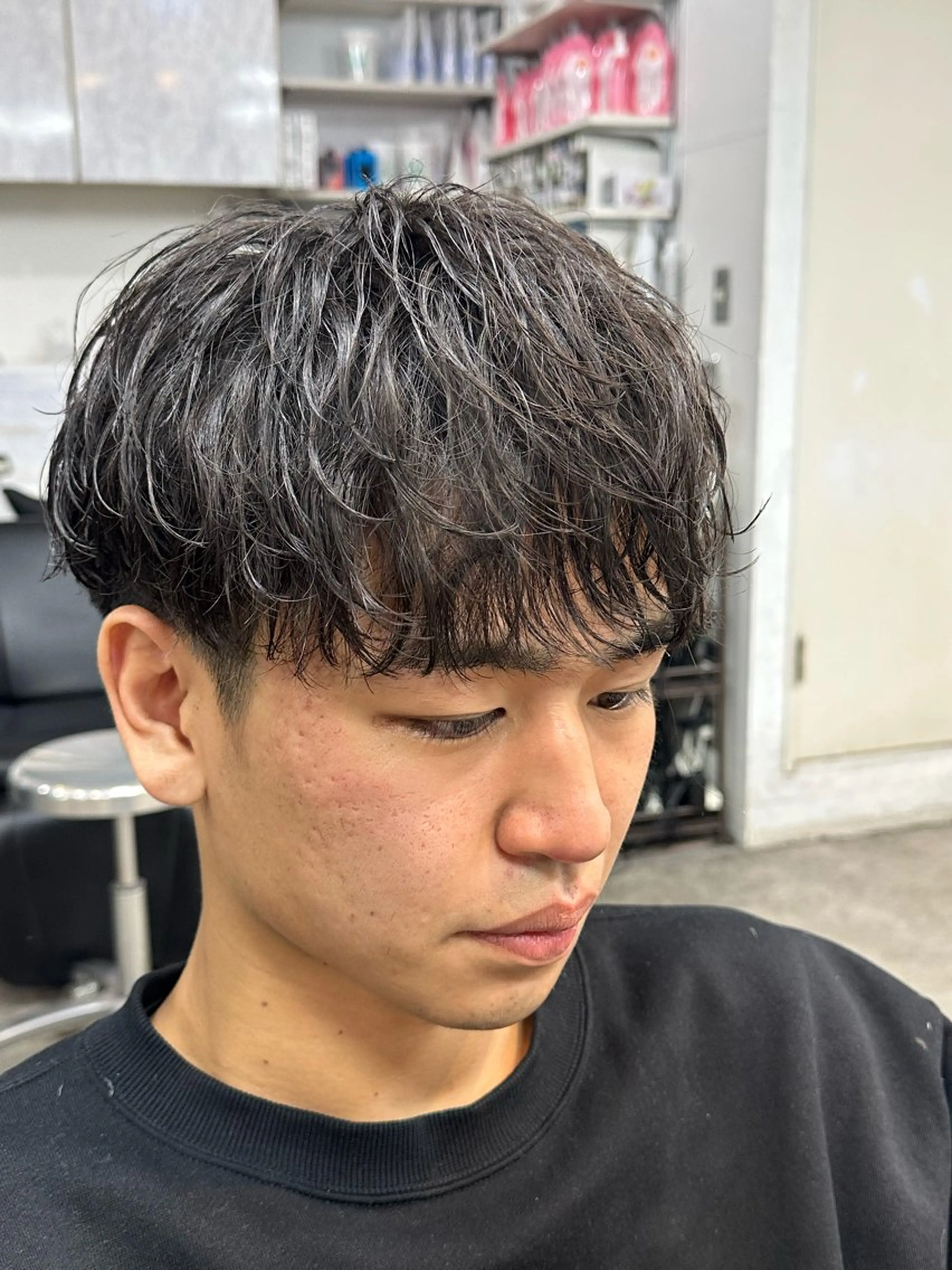 パーマ メンズ フェザーパーマ マッシュ メンズパーマ 学生（メンズ向け） メンズツイストパーマ カット パーマ fifth men's原宿所属・fifth/原宿/ シャドウパーマ/カズのヘアスタイル