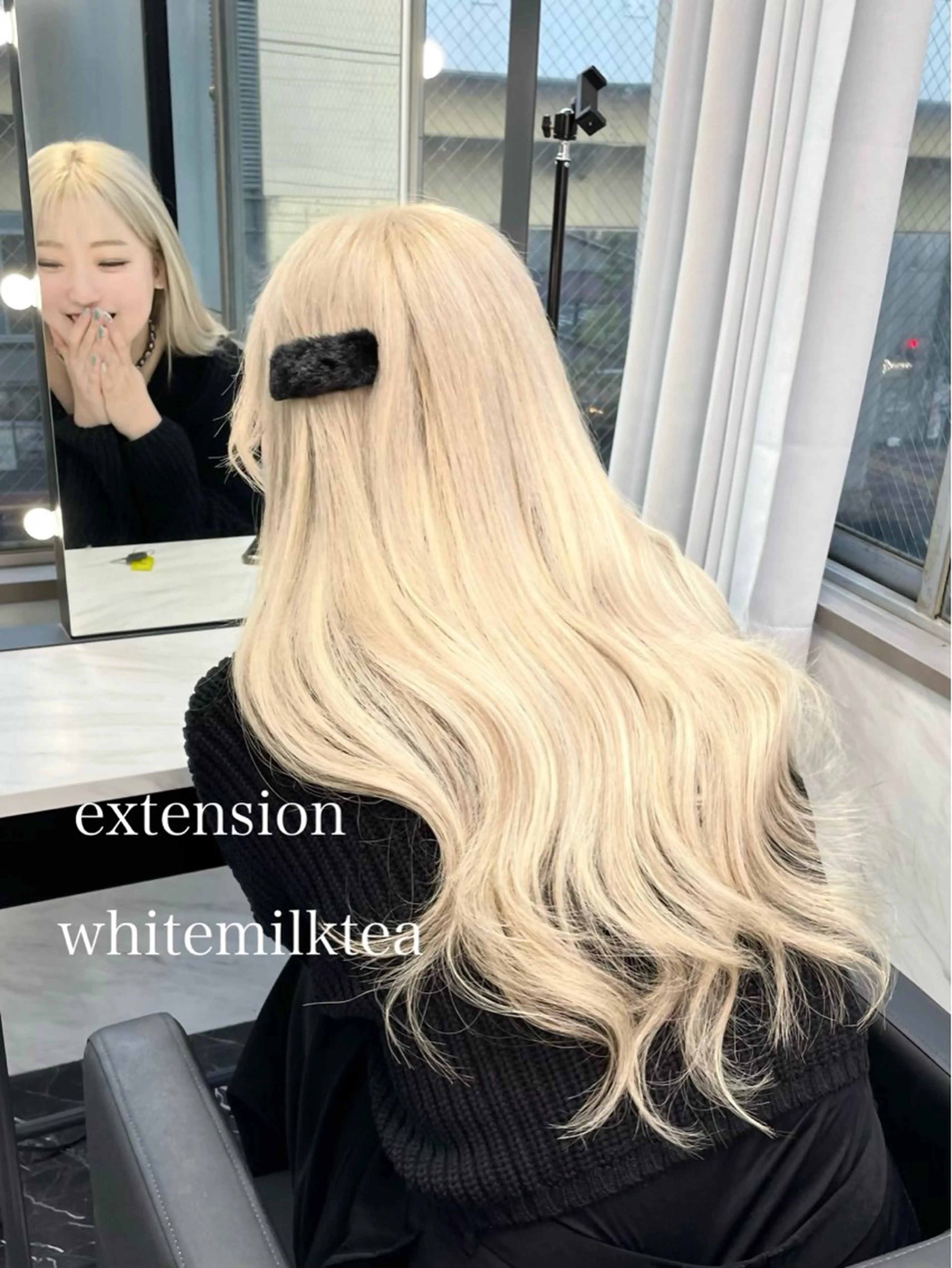 ロング カラー ヘアカラー エクステ エクステ🩵ブリーチ 韓国ヘア🩵KAEのヘアスタイル