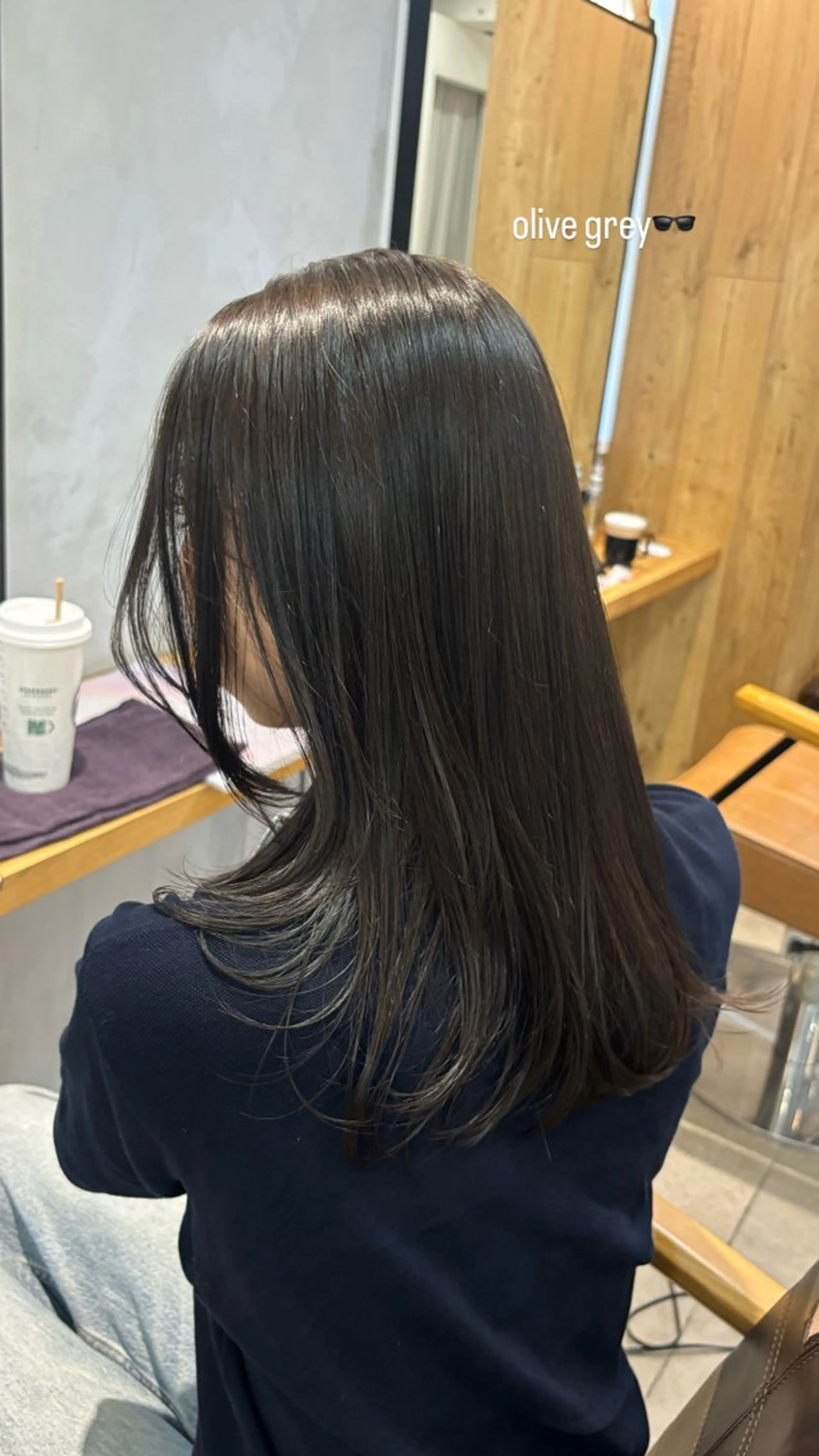 ミディアム カラー ヘアカラー トリートメント オリーブ/縮毛♡ Natsuno🩰のヘアスタイル