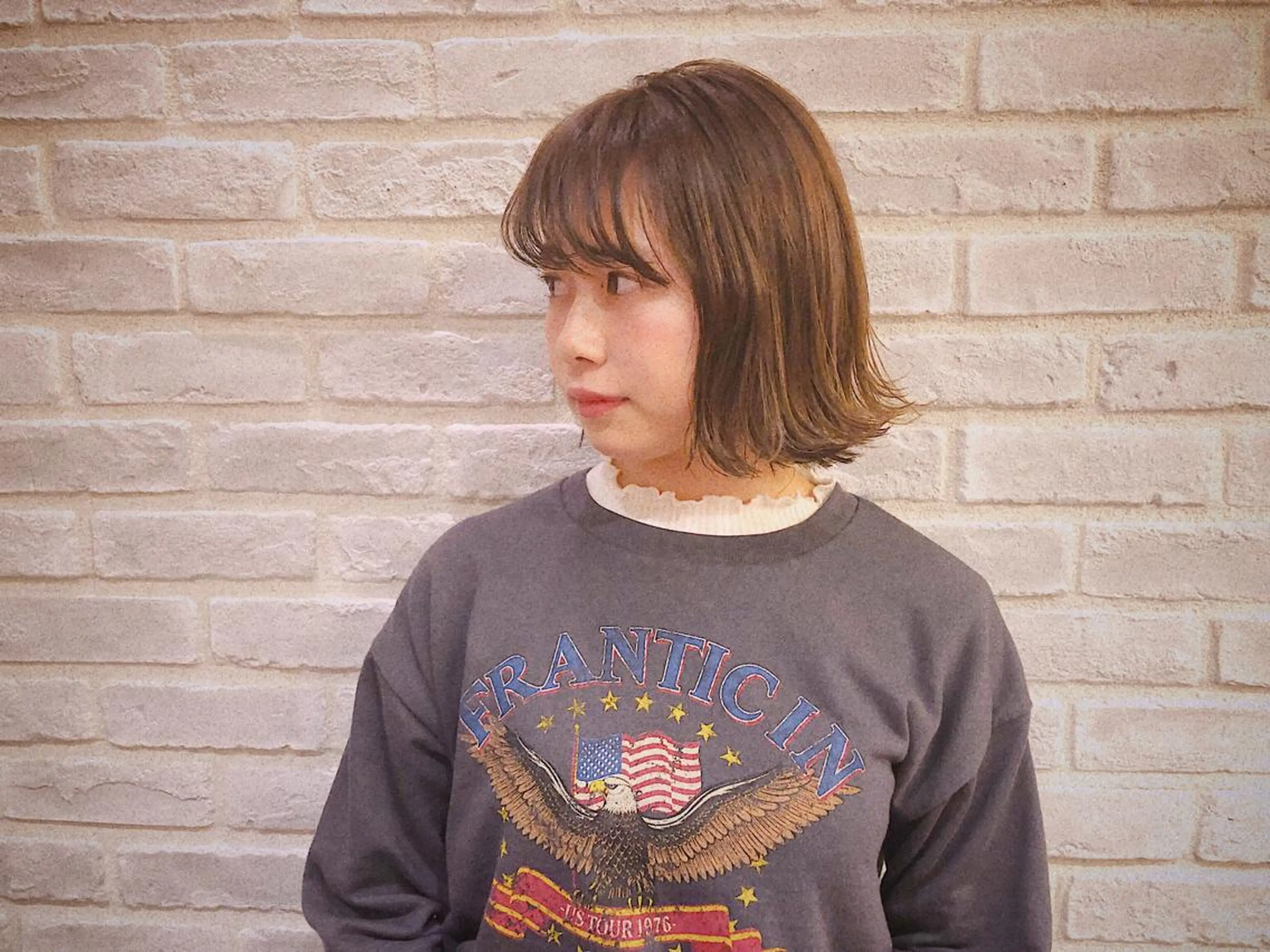 ミディアム カラー ヘアアレンジ 藤井 菜緒のヘアスタイル