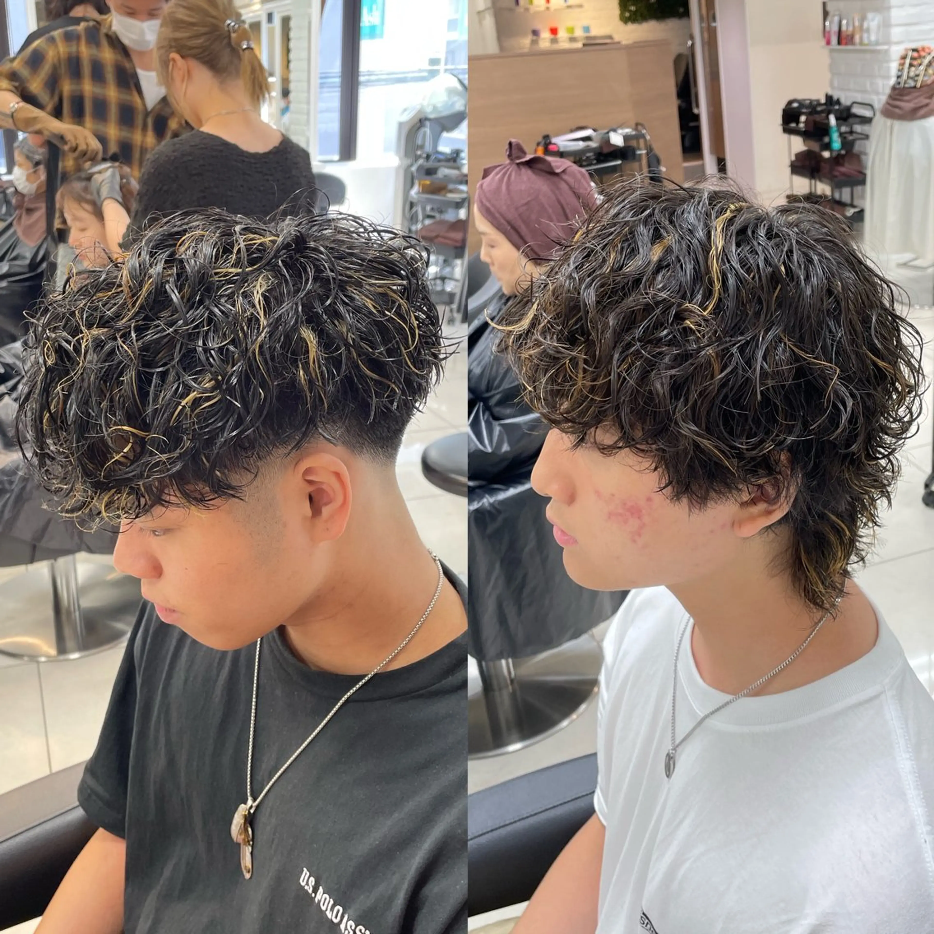 ショート カラー パーマ メンズ カット ヘアカラー パーマ フェザーパーマ職人 🪶ryosukeのヘアスタイル