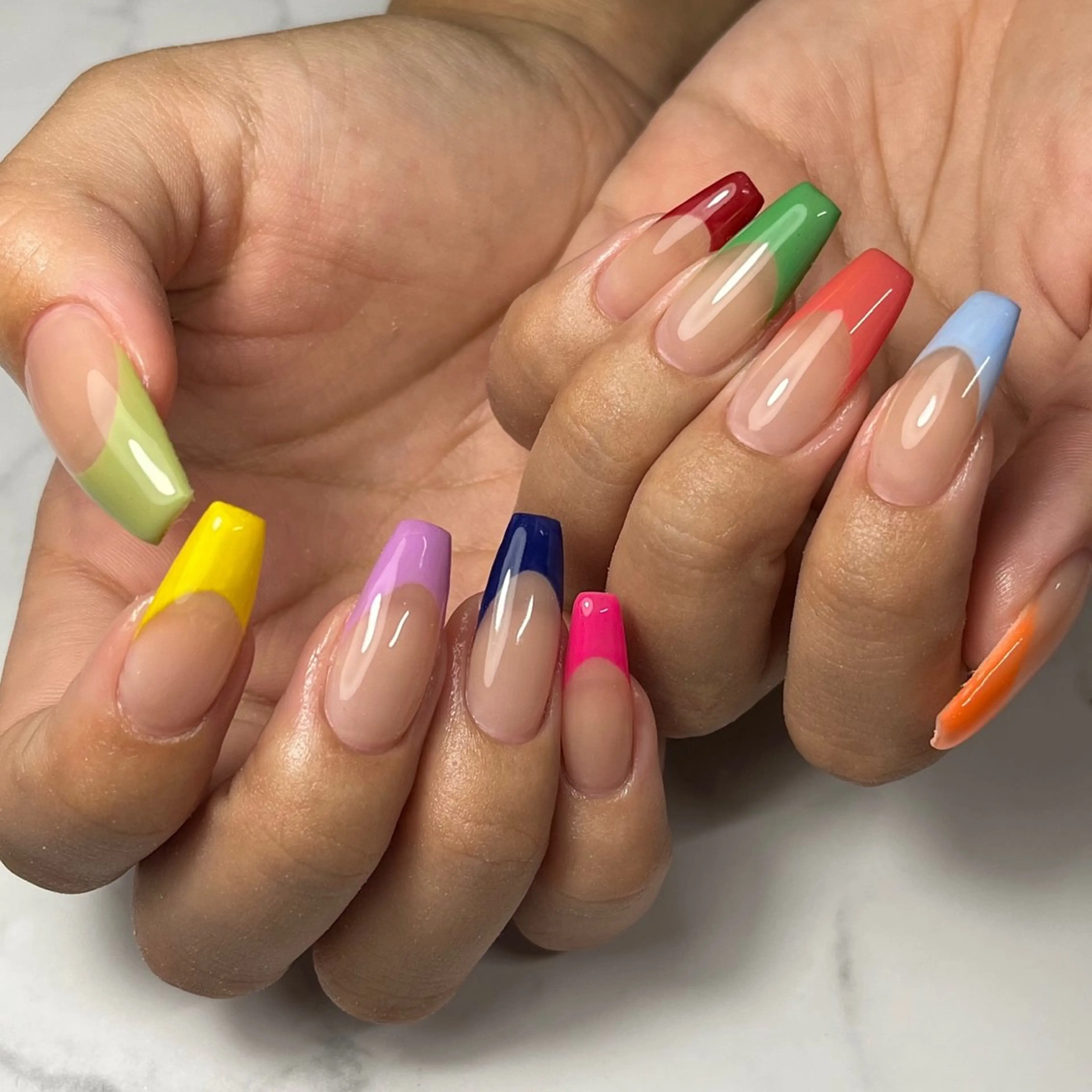 ネイル フレンチネイル ロングネイル ワンカラーネイル スクエアネイル ハンドネイル NAIL NOWのネイルデザイン