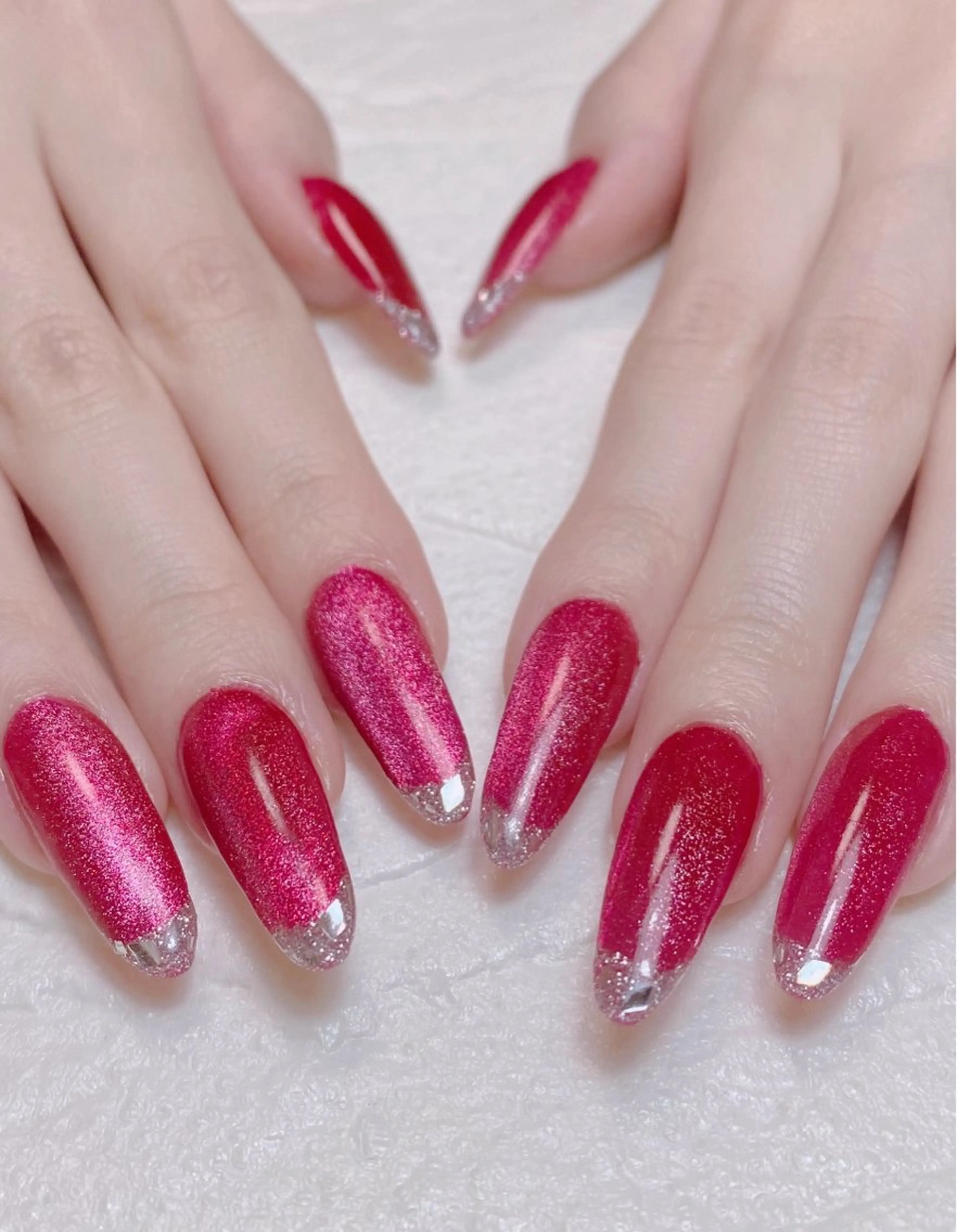 ネイル フレンチネイル ガラスフレンチ マグネットネイル ハンドネイル Nail Salon K 🧸美爪育成のネイルデザイン