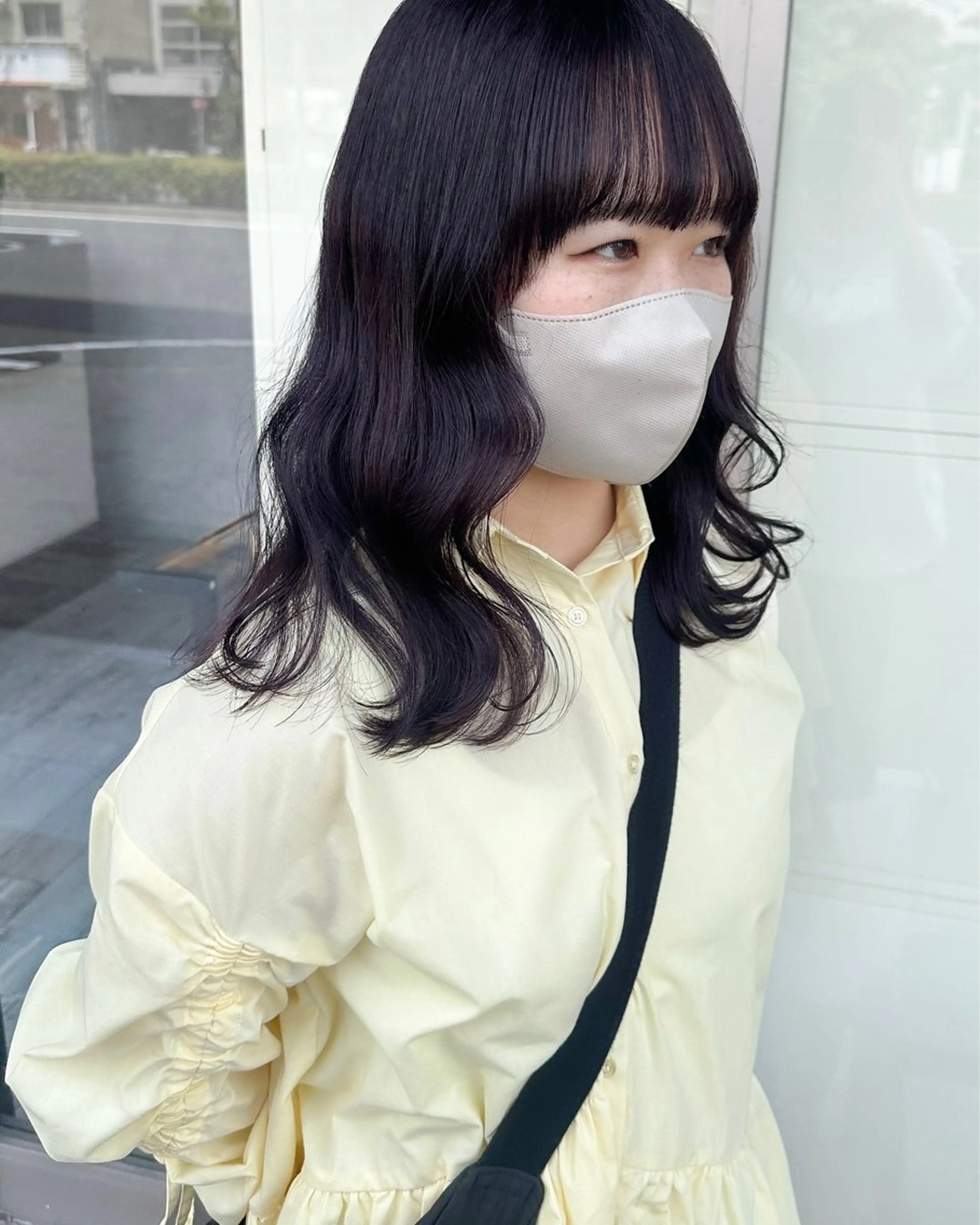 ミディアム カラー ブリーチ ダブルカラー ラベンダーカラー ブリーチなしカラー ヘアカラー トリートメント 高橋 みく/ minim 暖色のヘアスタイル