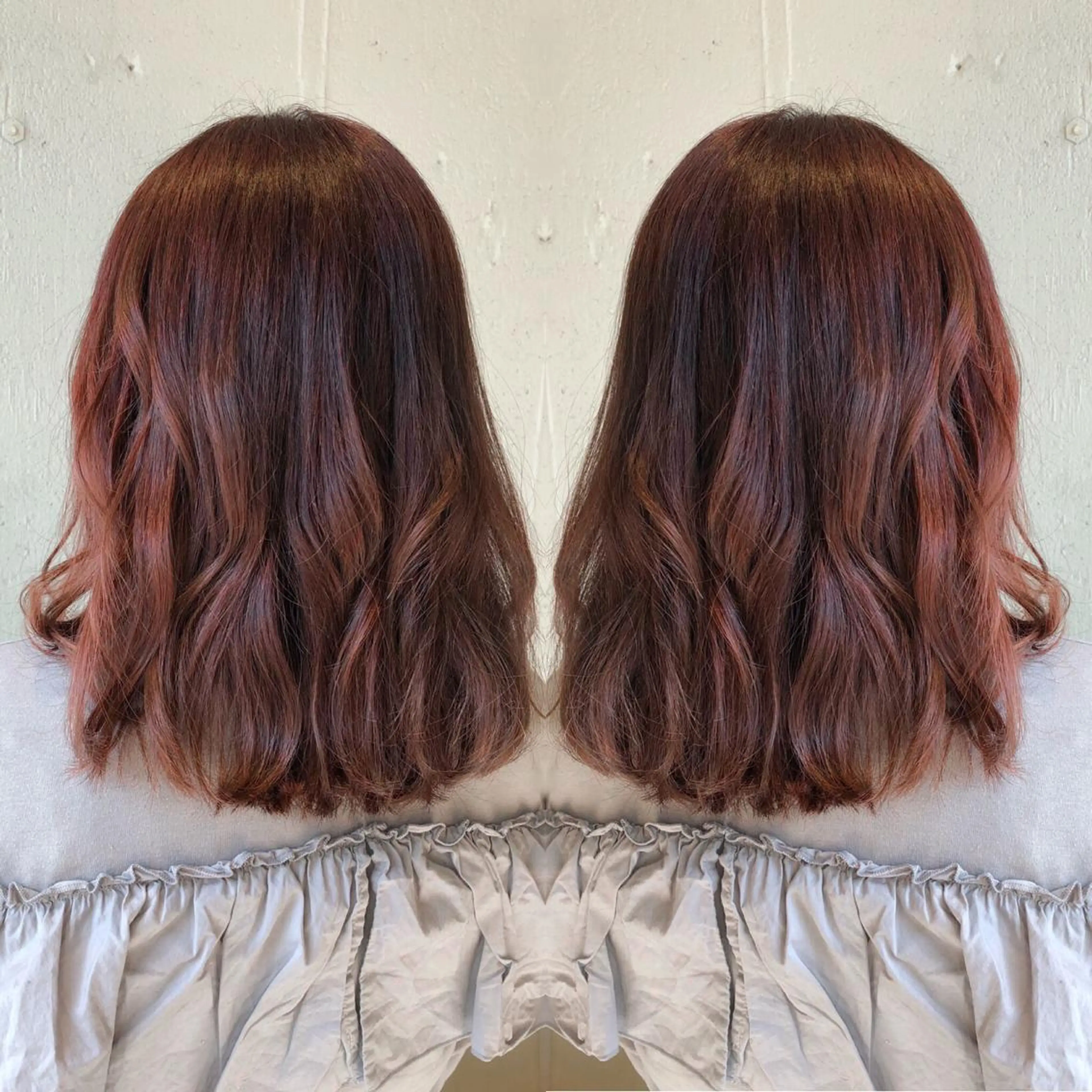 ミディアム カット ヘアカラー あらき ちさとのヘアスタイル