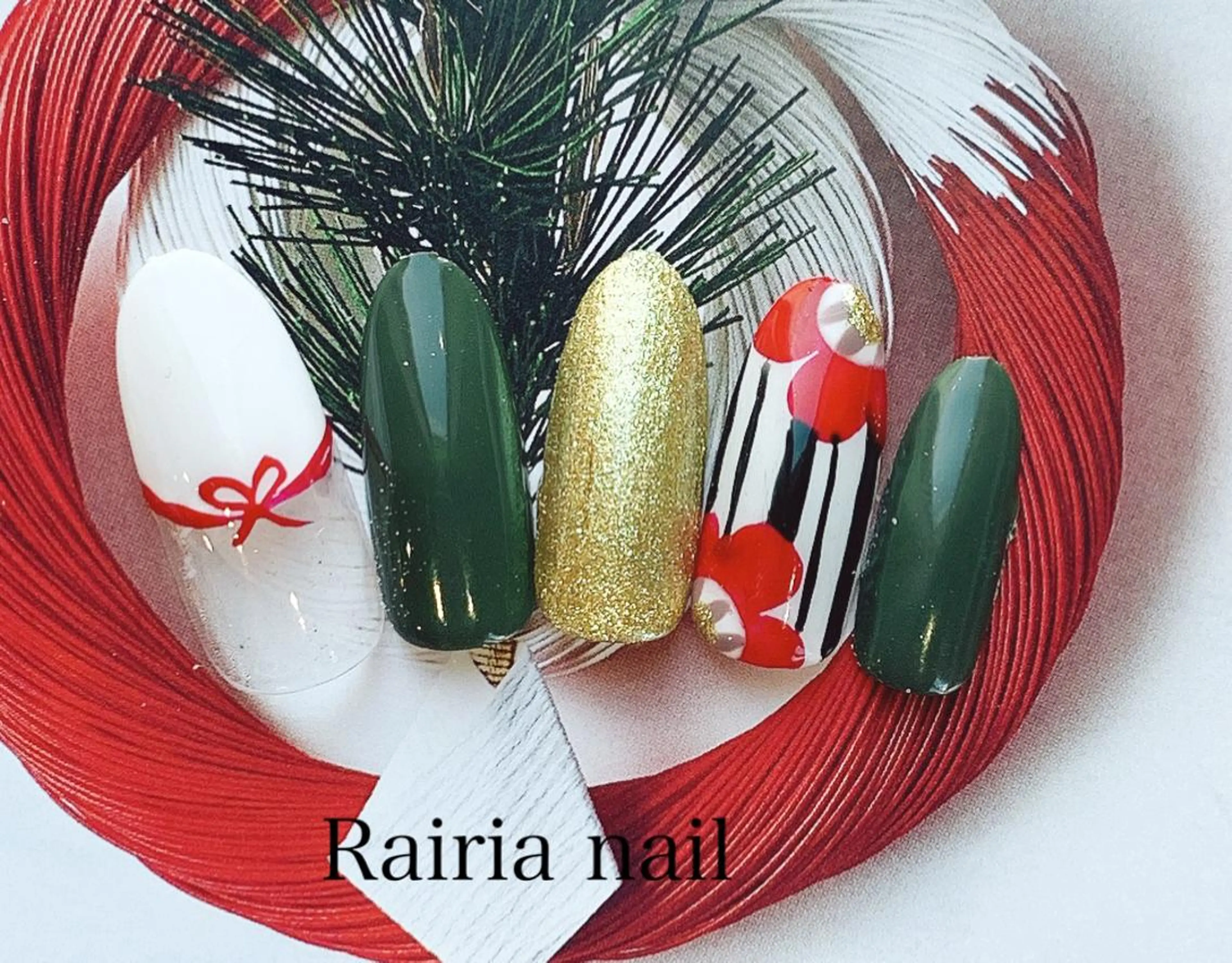 ネイル アートネイル ジェルネイル パラジェル 冬ネイル Rairia nail本八幡店のネイルデザイン