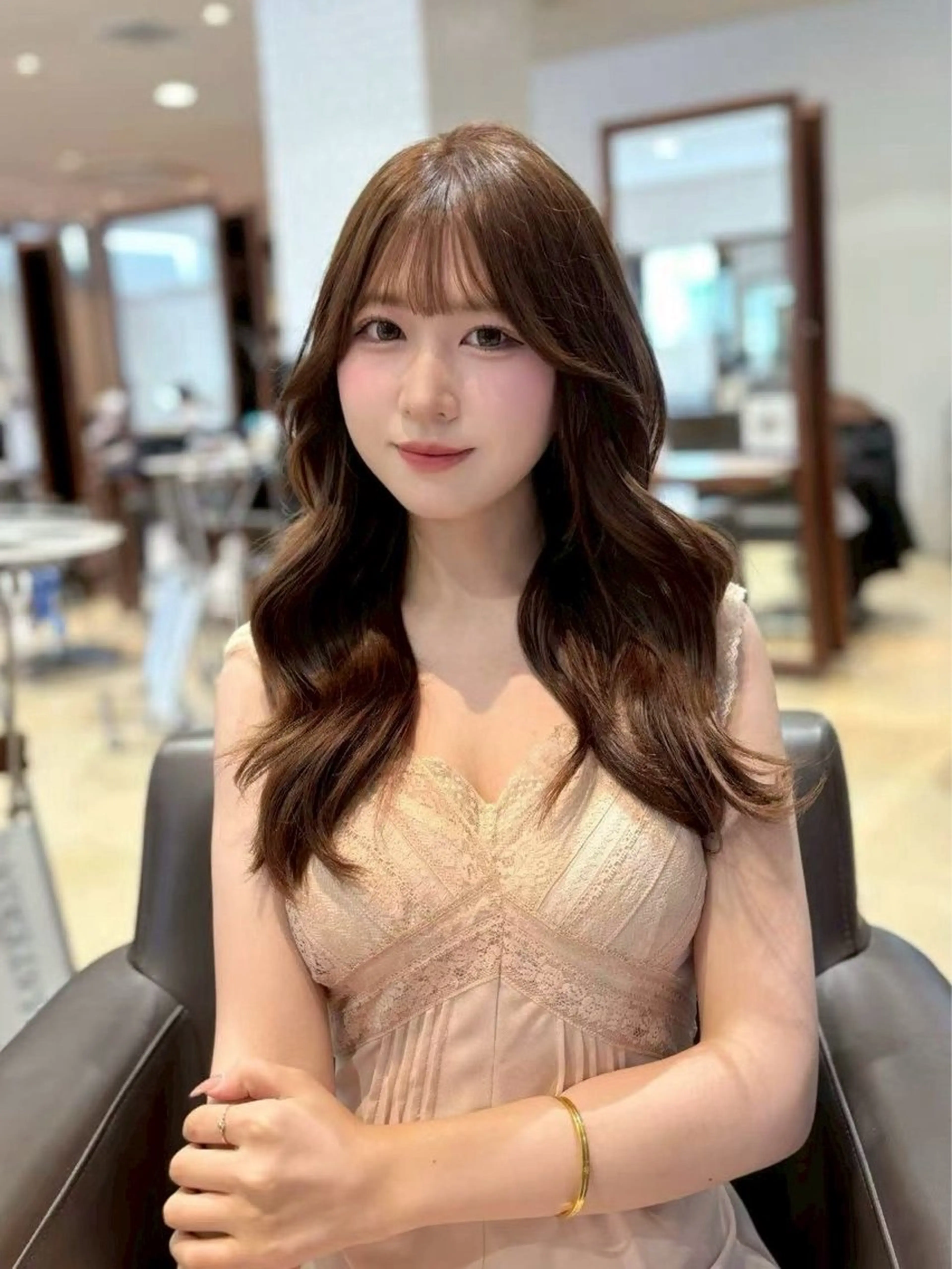 ロング カラー ブリーチ ダブルカラー ブリーチなしカラー 髪質改善 韓国風ヘア カット ヘアカラー トリートメント Maison Annex【心斎橋/レイヤーカット/ブリーチなしダブルカラー/髪質改善カラー】所属・レイヤーカット/ 心斎橋　MACOのヘアスタイル