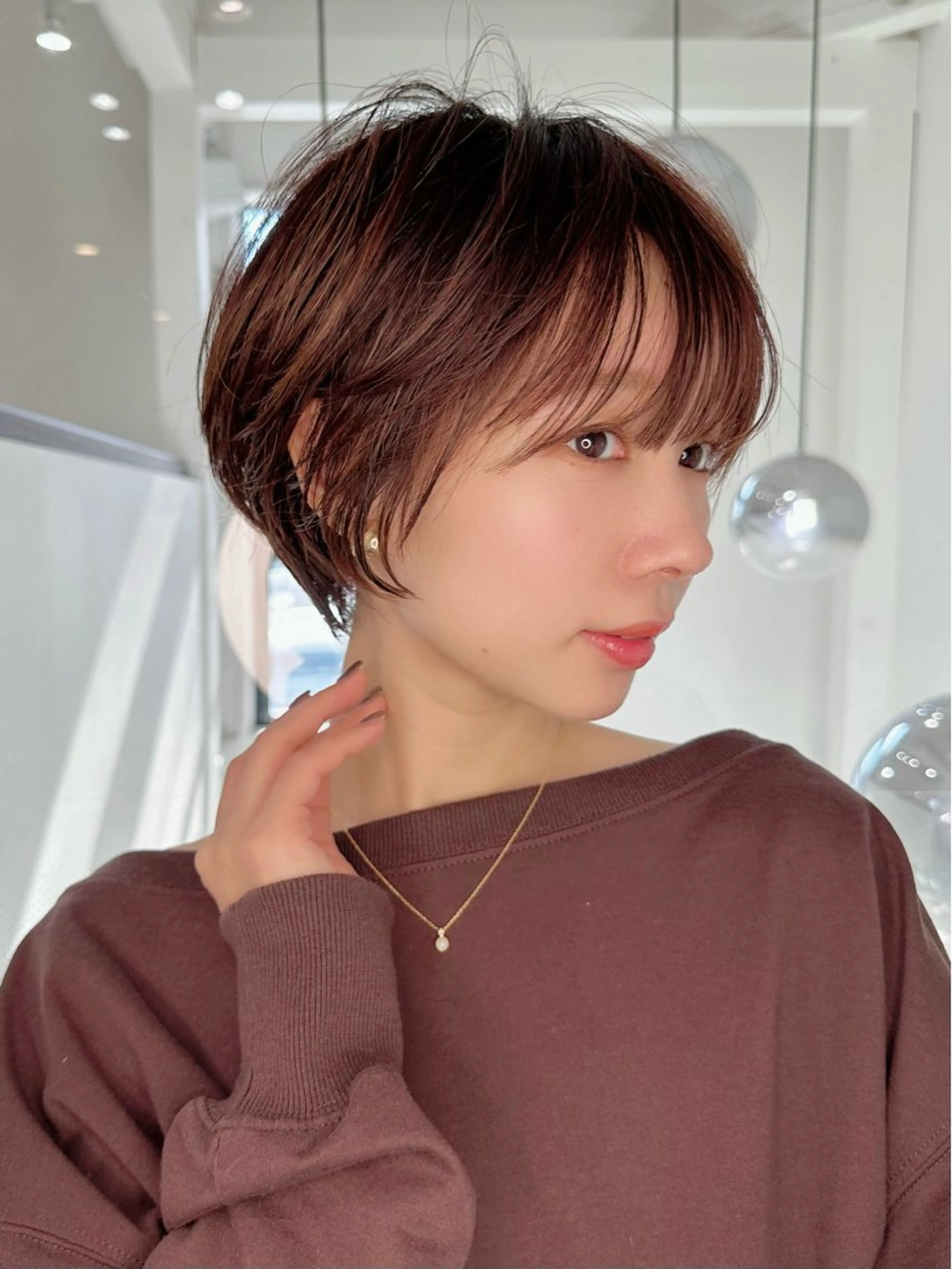 ショート ショートレイヤー 顔まわりレイヤー ハッシュカット レイヤーカット ショートヘア カット ヘアカラー トリートメント ヘッドスパ taiga ショート /レイヤー/矯正🌈のヘアスタイル