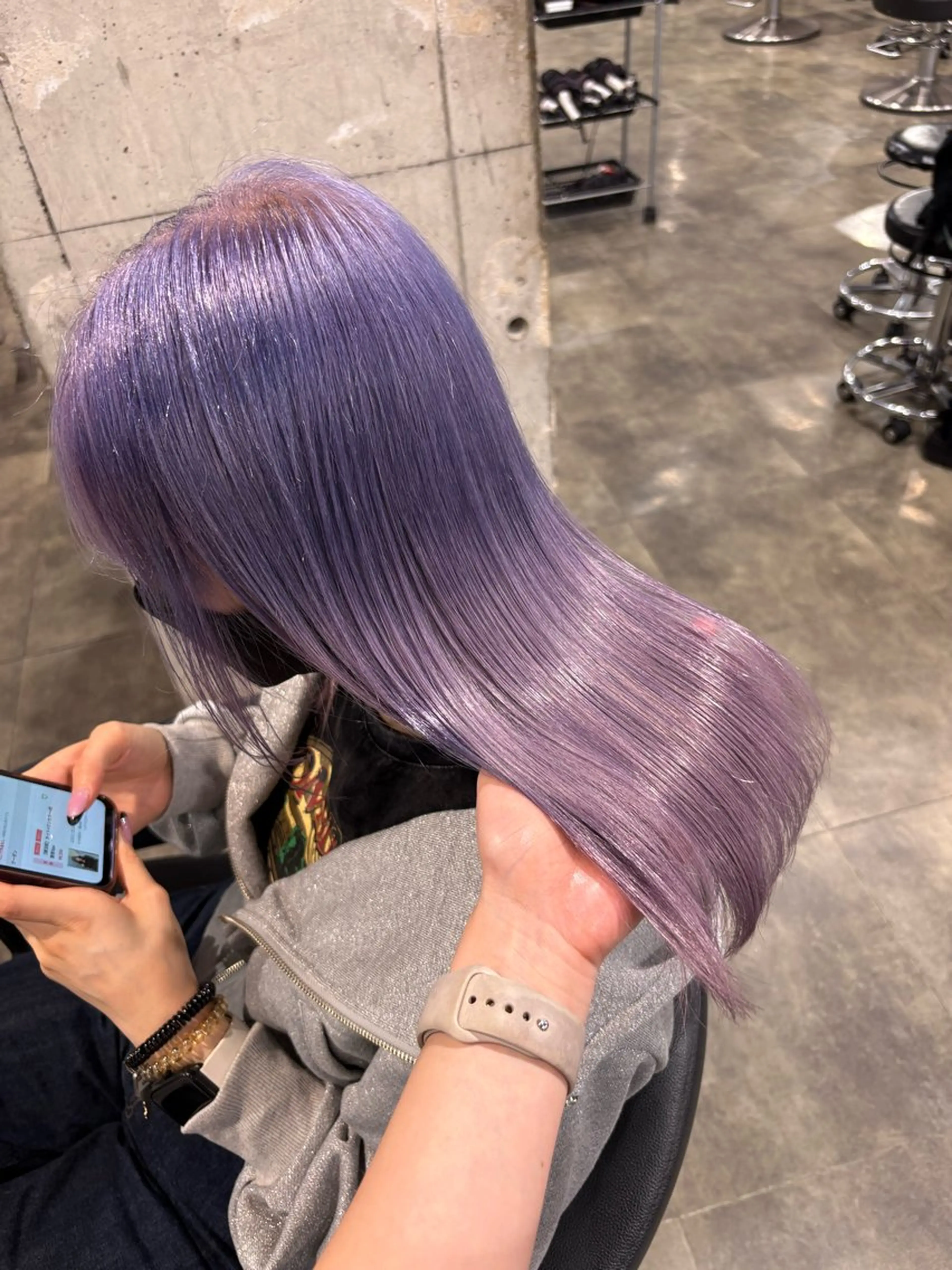 セミロング カラー ヘアカラー ハイトーン 横浜💞ミオのヘアスタイル