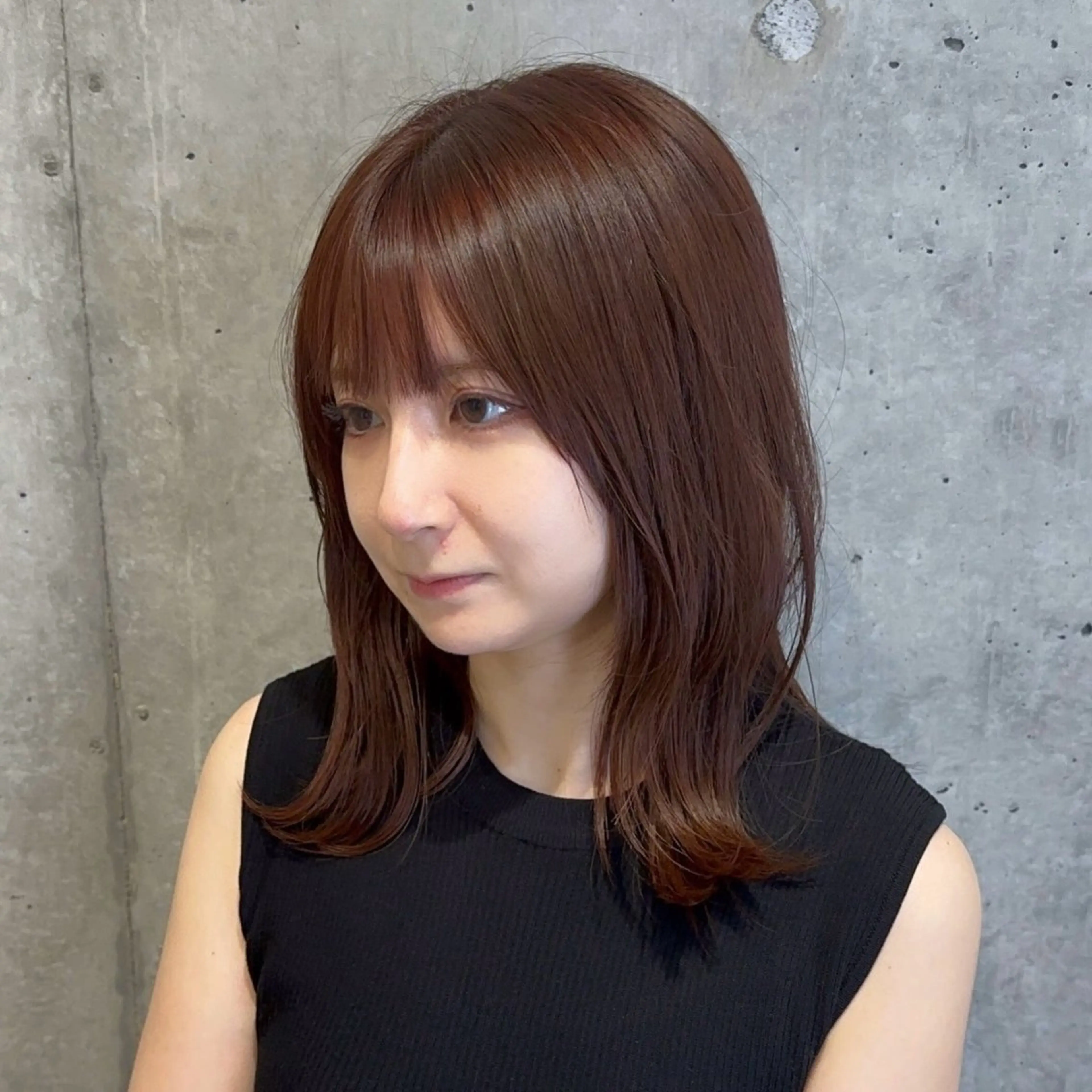 ミディアム カラー 透明感カラー ピンクカラー ANNDER所属・遠藤惟斗/自由が丘/ 透明感カラー/パーマのヘアスタイル