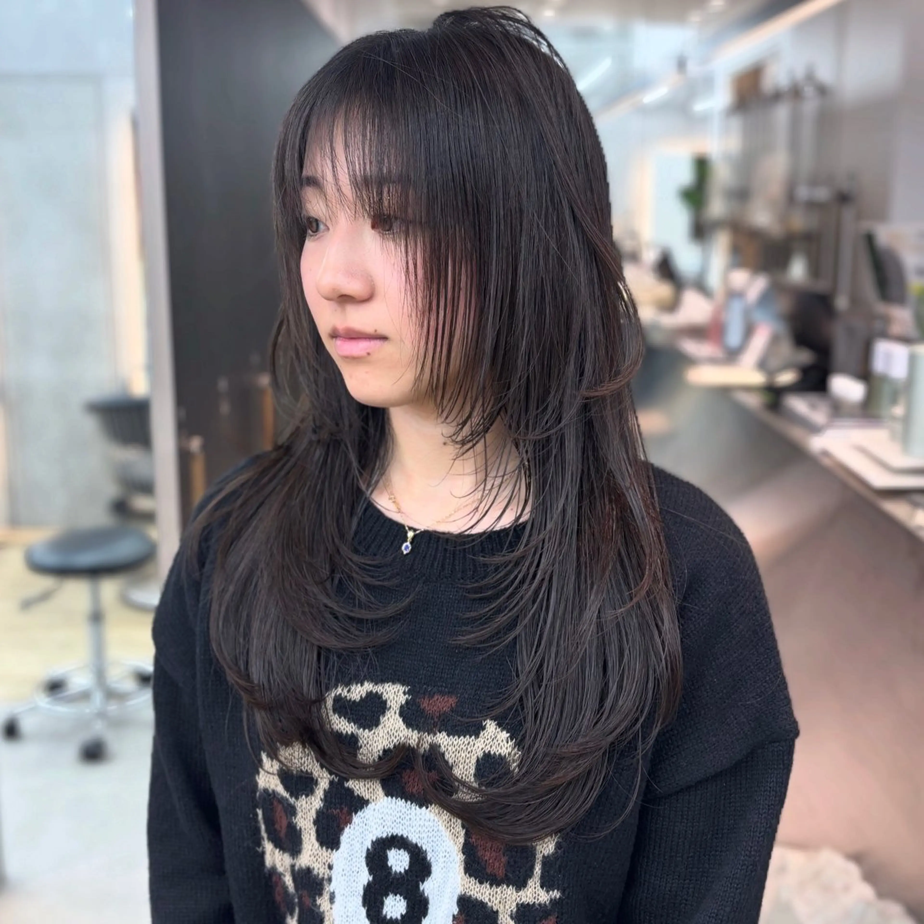 ロング カラー ブラウンカラー レイヤーカット カット ヘアカラー トリートメント 韓国レイヤー🇰🇷 /縮毛💎/月音のヘアスタイル