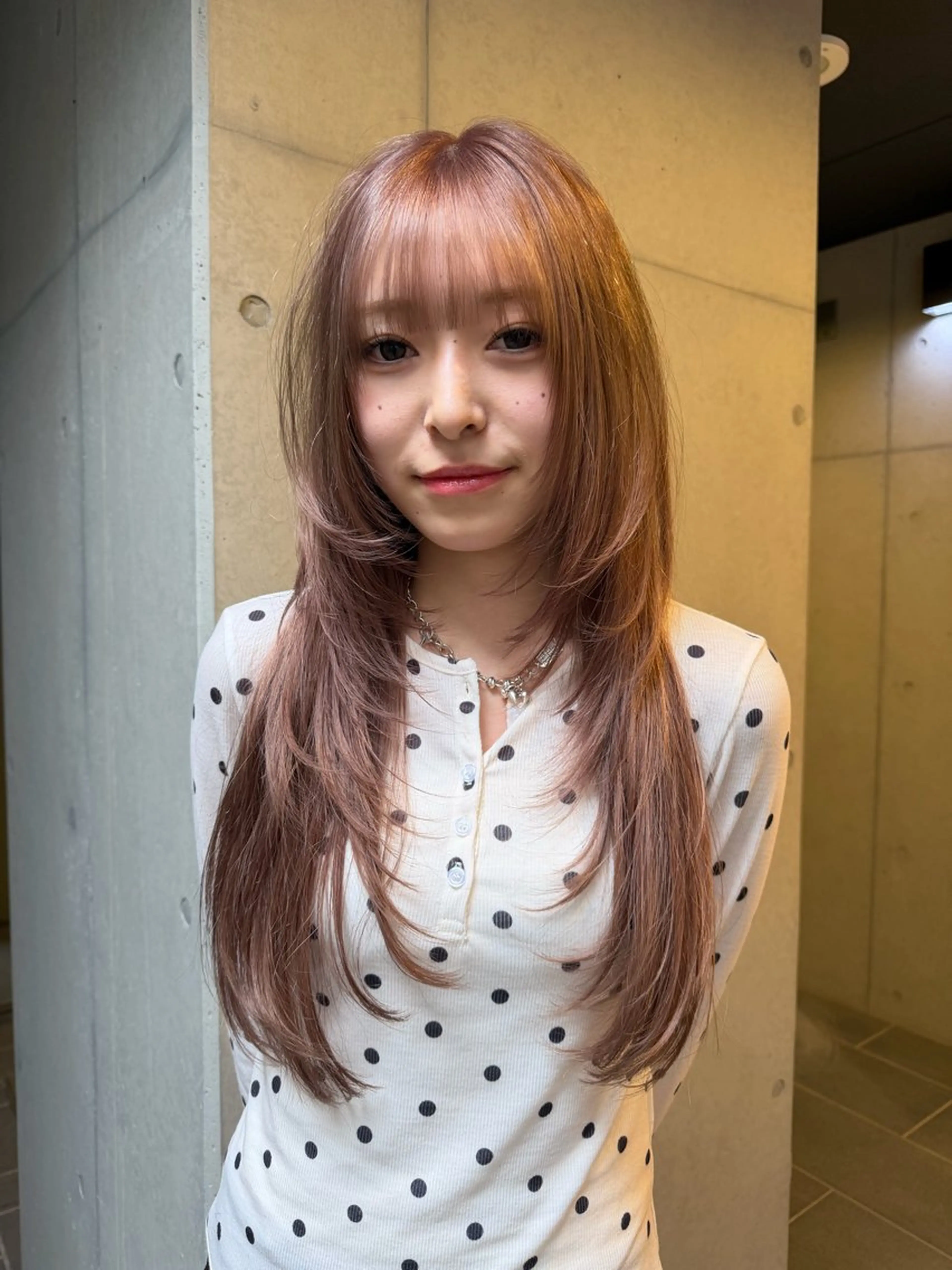 ロング カラー ブリーチ ダブルカラー ハッシュカット レイヤーカット カット ヘアカラー 似合わせウルフ/ レイヤー/山本祐輔のヘアスタイル