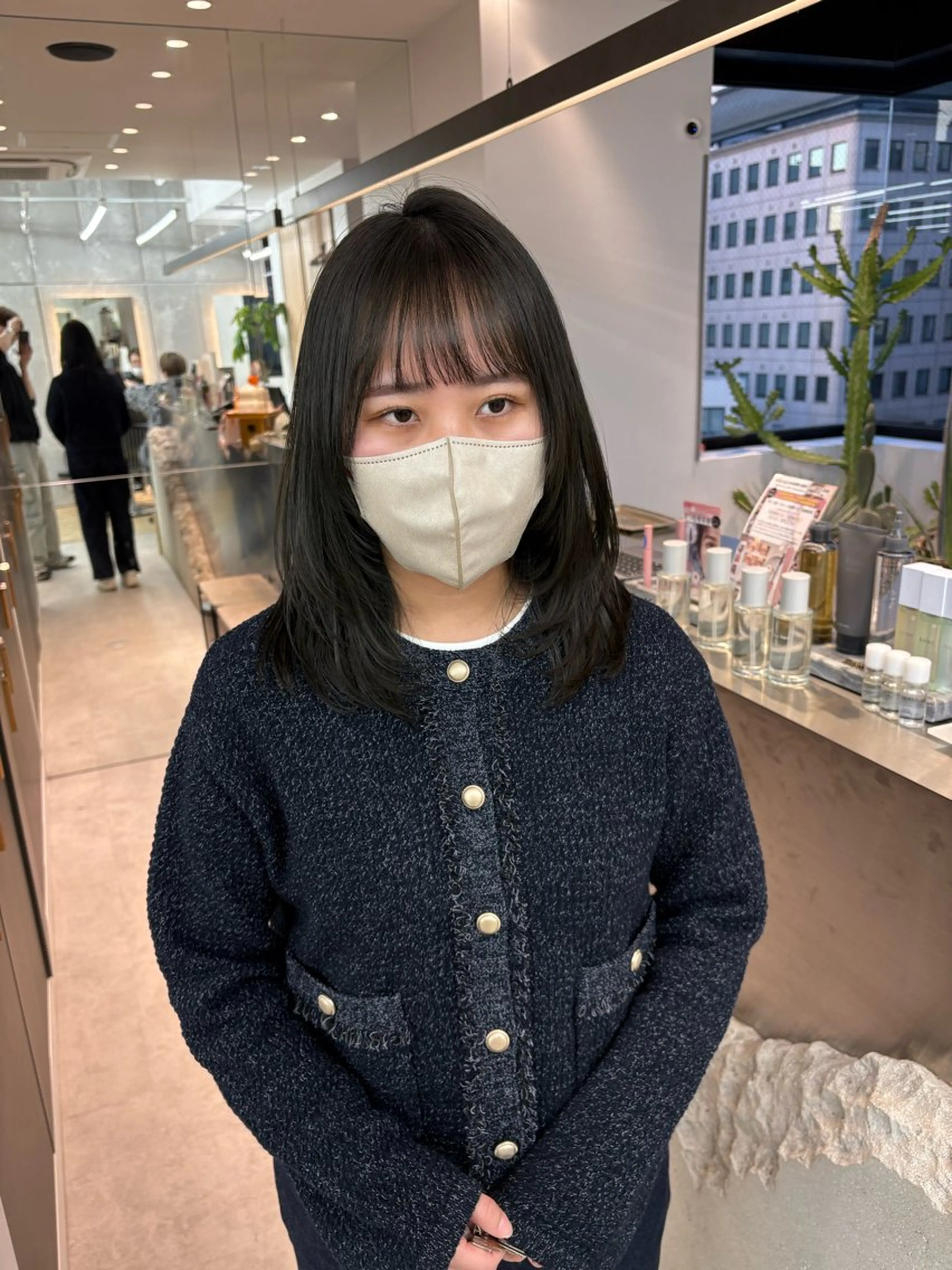 ミディアム カット トリートメント 縮毛矯正/韓国ヘア /ブリーチ/柴山のヘアスタイル