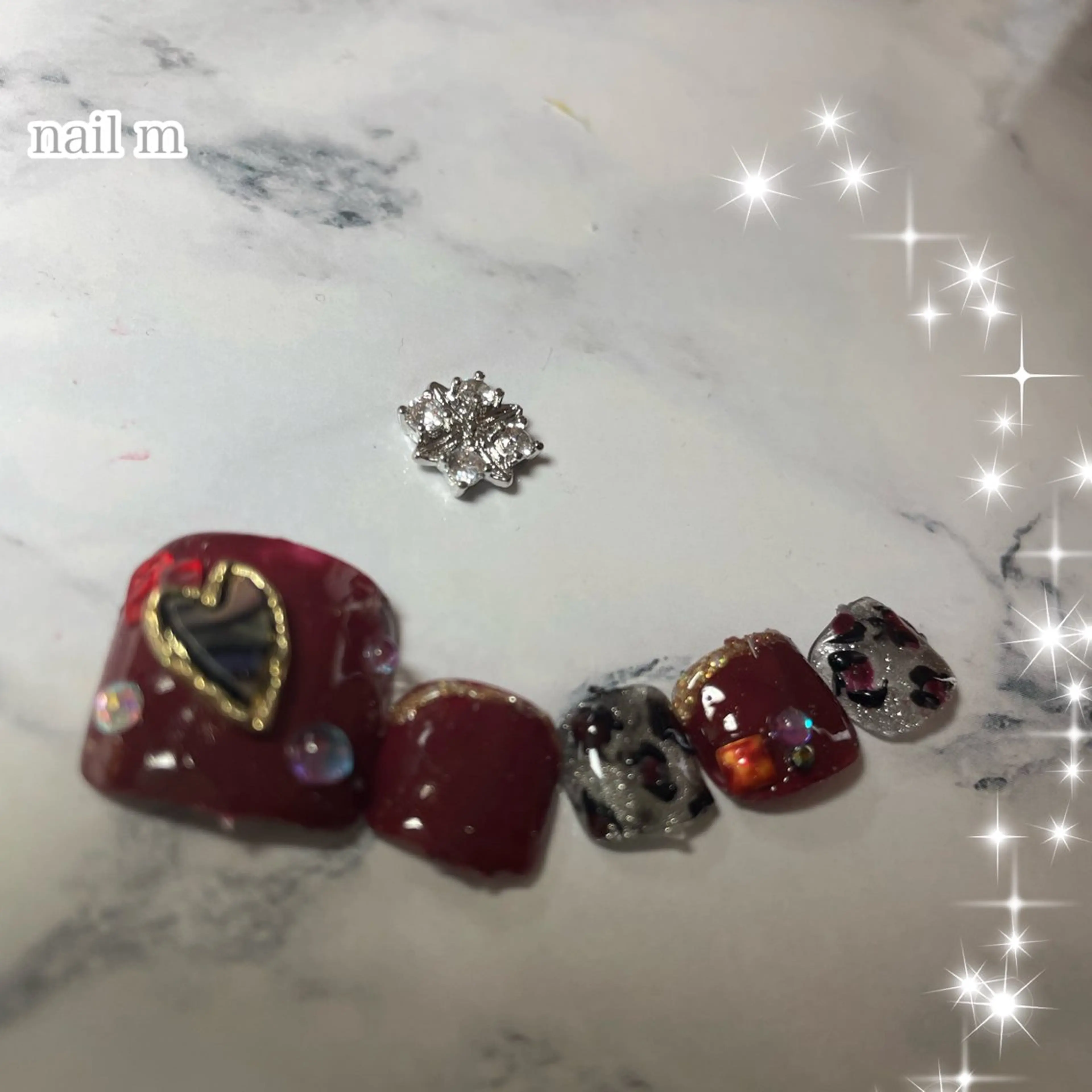 ネイル ジェルネイル ハート ラメ(グリッター) NAIL★M 真紀のネイルデザイン