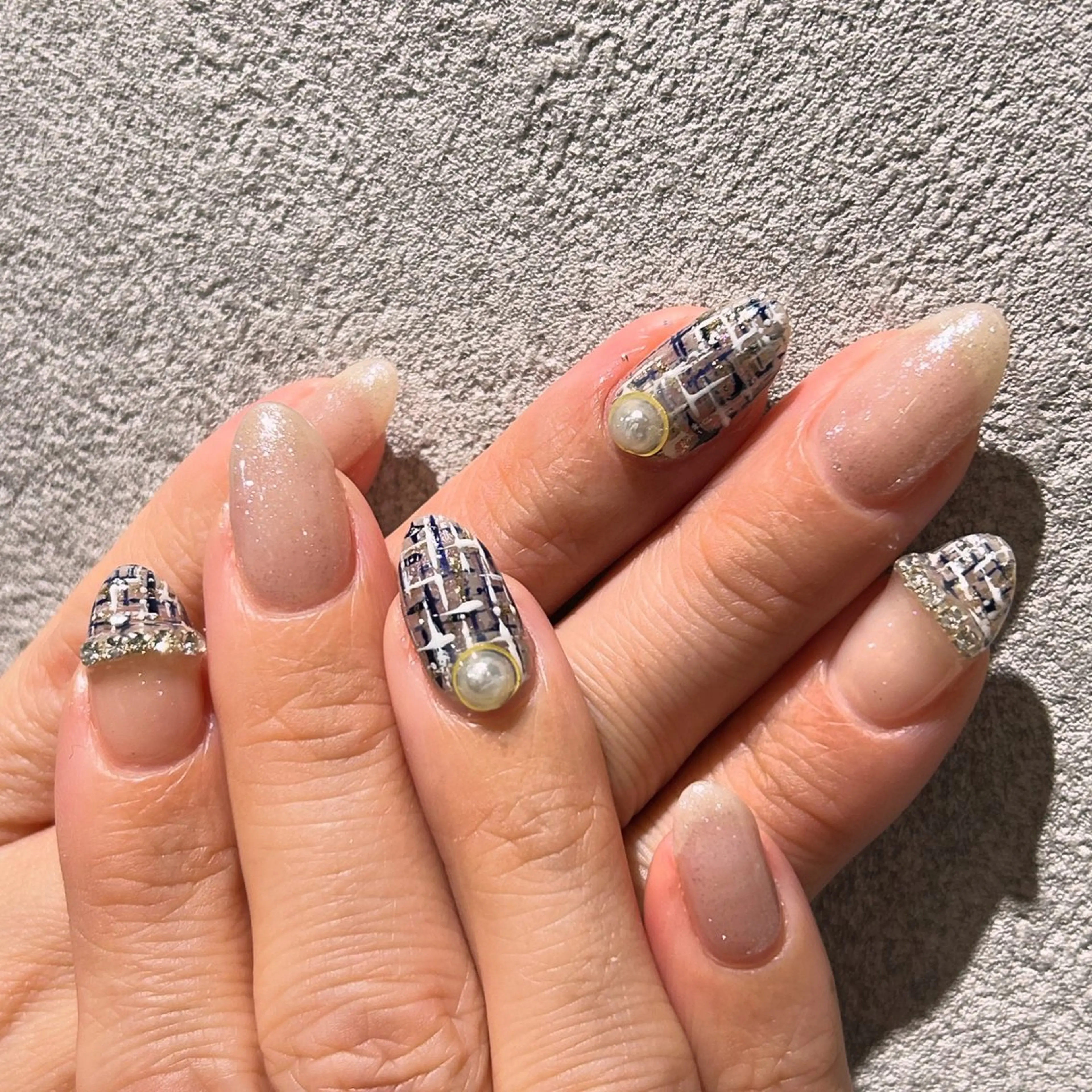 ネイル ツイードネイル 大山 なつみのネイルデザイン