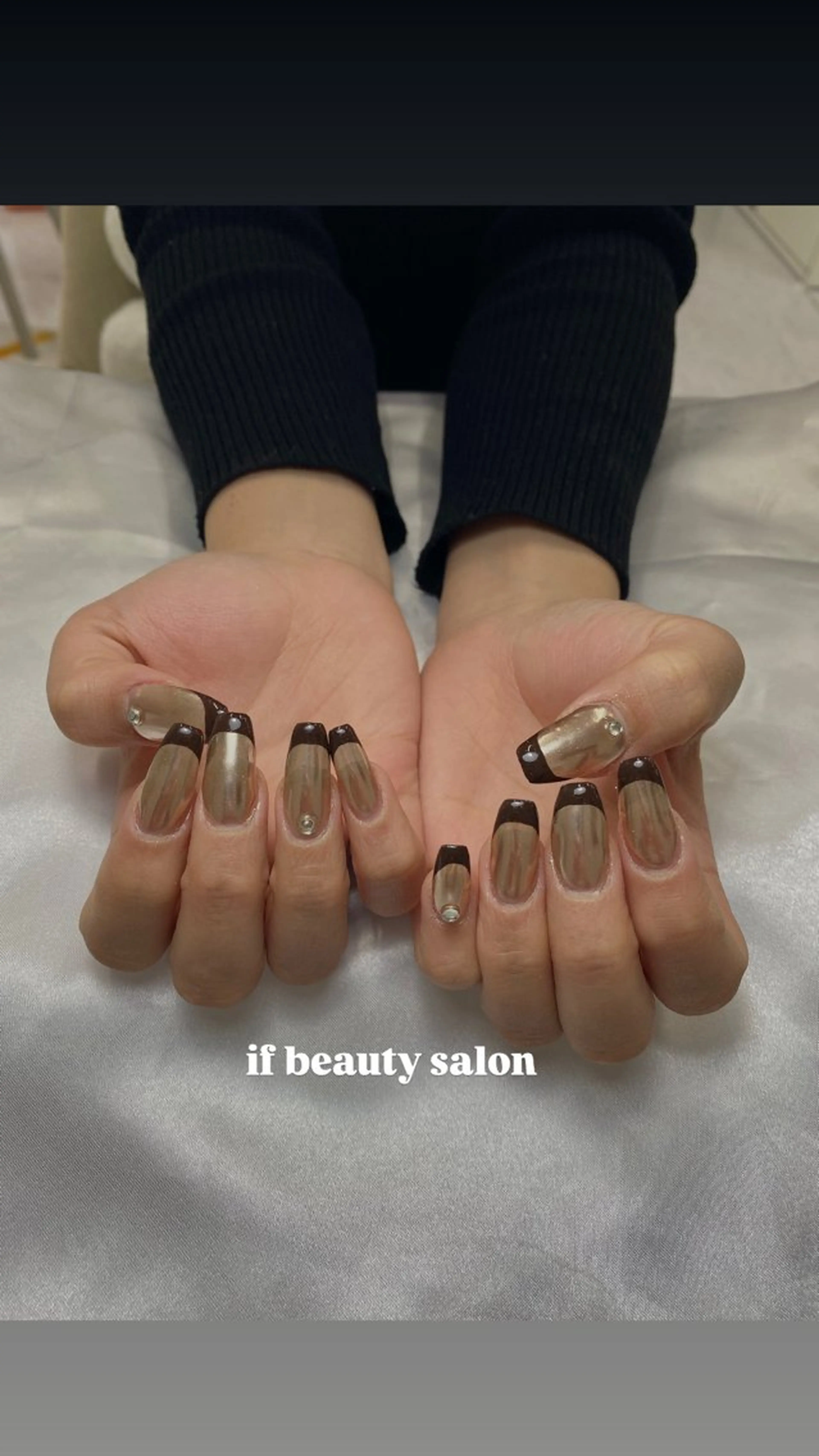 ネイル フレンチネイル ミラーネイル イフビューティ Yuimiのネイルデザイン