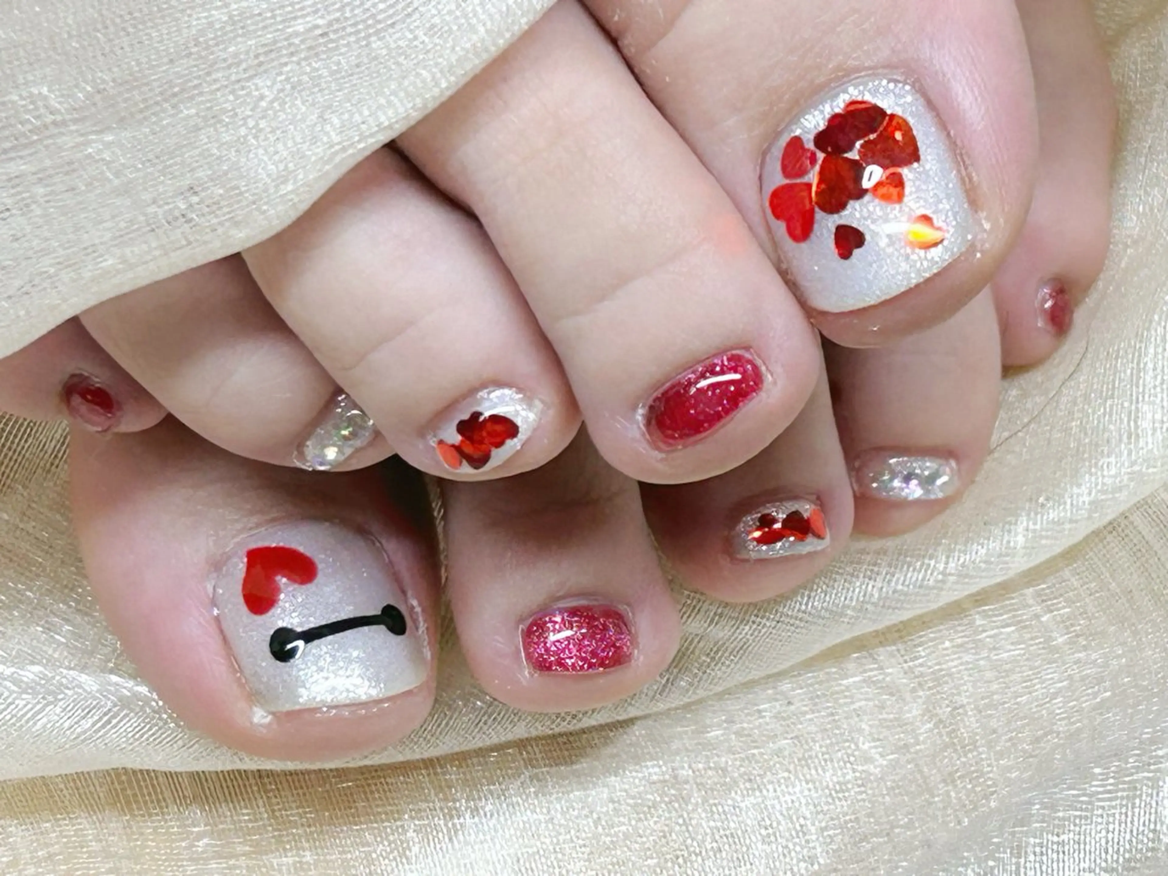 ネイル アートネイル チークネイル 成人式 入学式 長さ出し フットネイル Lino Nailのネイルデザイン