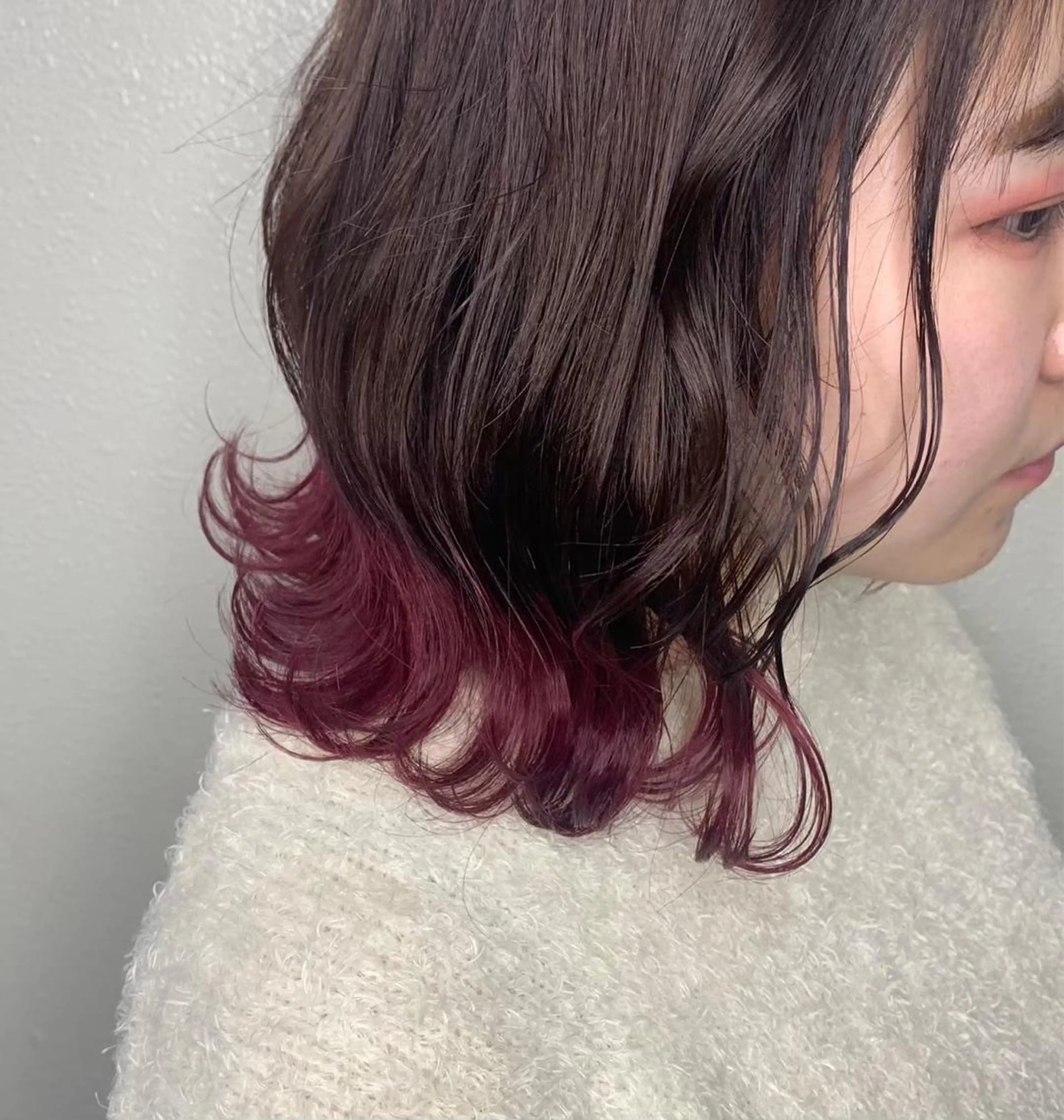 ミディアム ショートボブ ミディアムパーマ 韓国風カラー ボブ ハイライト hair terra ce M奈良店のヘアスタイル