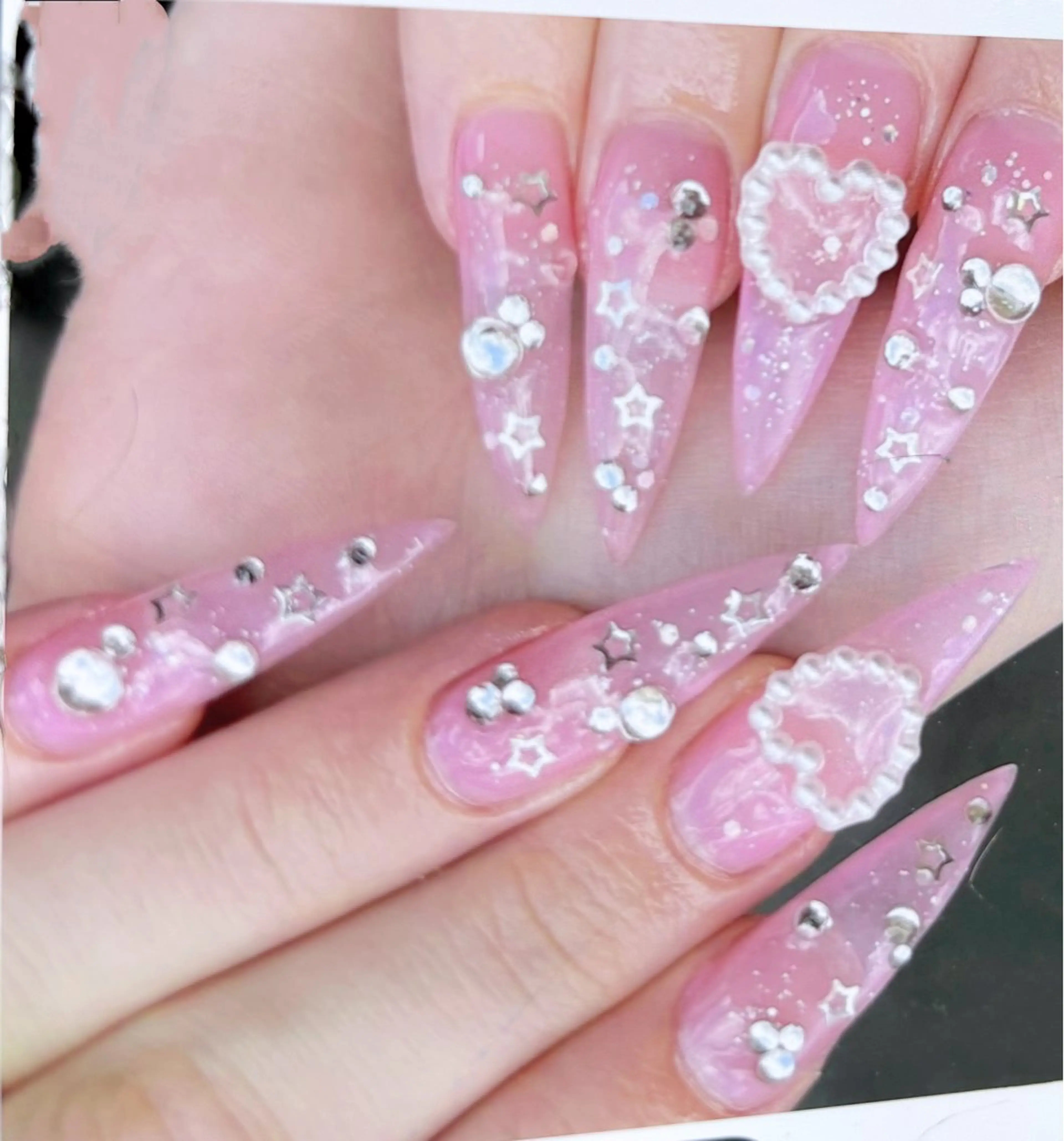 ネイル ハンドネイル H3 Nail Tsuki🦋💙のネイルデザイン