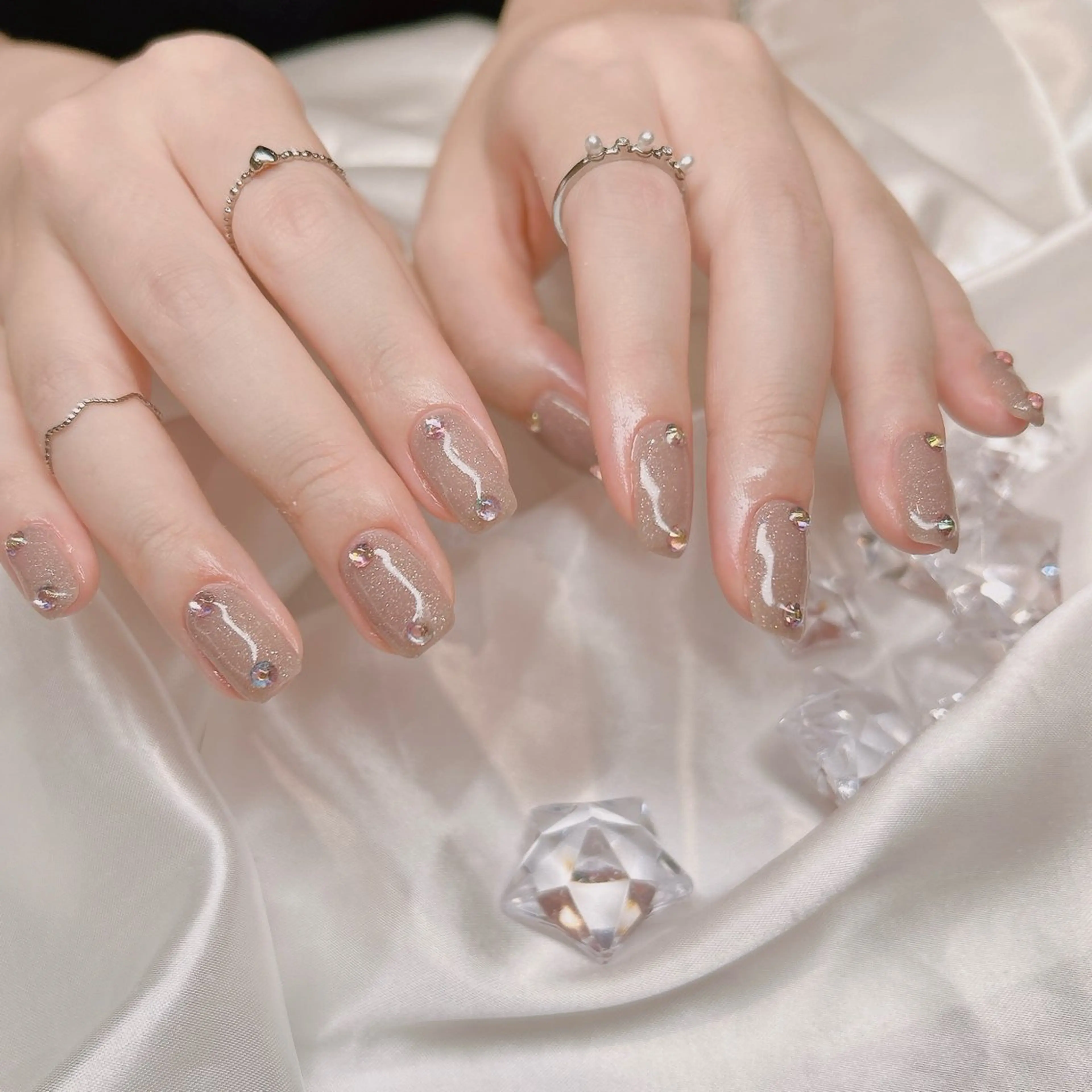 ネイル キラキラネイル ラメ(グリッター) ワンカラーネイル junna のぞいてねのネイルデザイン