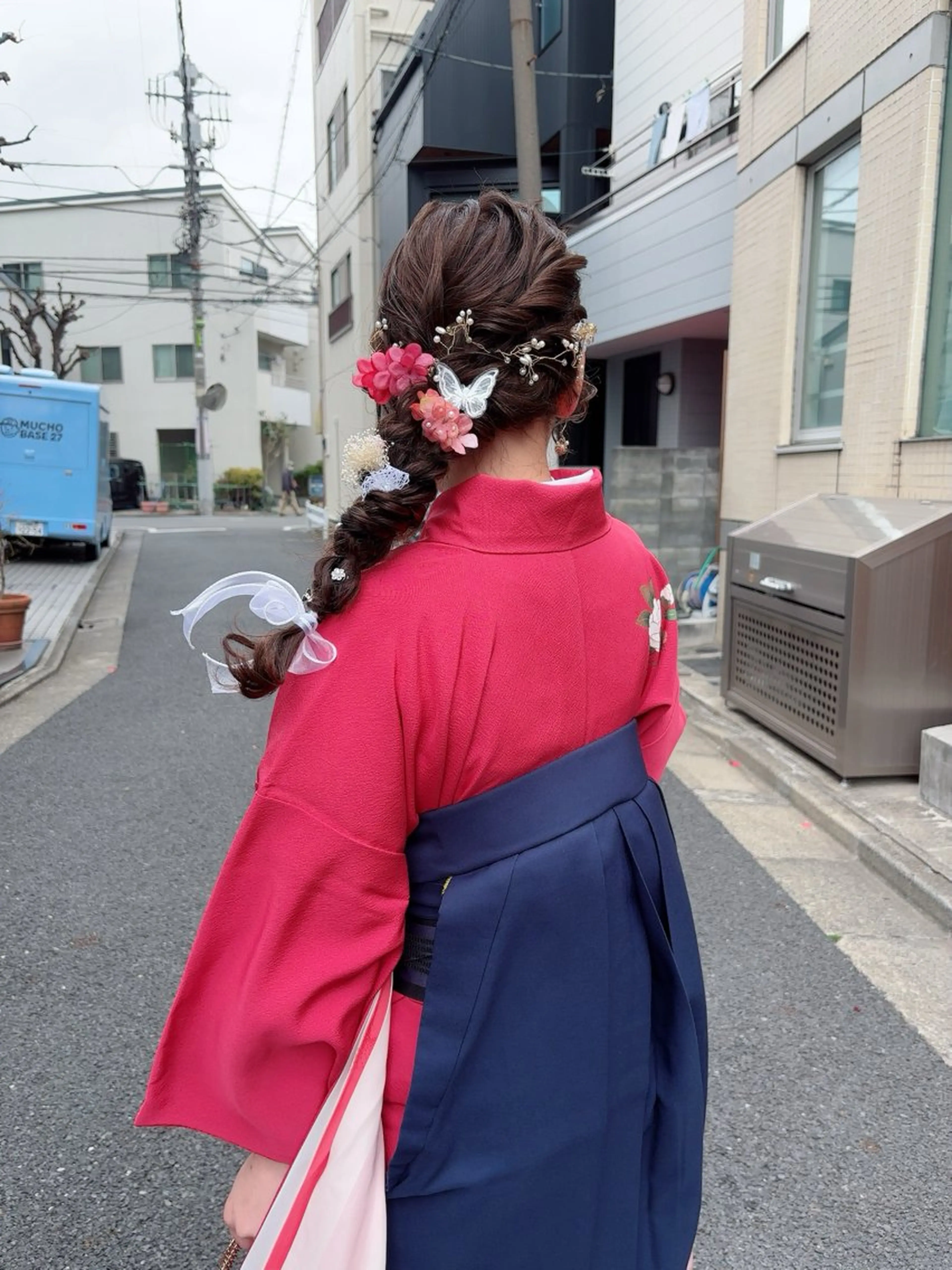 ロング カラー ヘアアレンジ ロング 髪飾り 着付け 隠れ家サロンso you所属・yukimi .のヘアスタイル