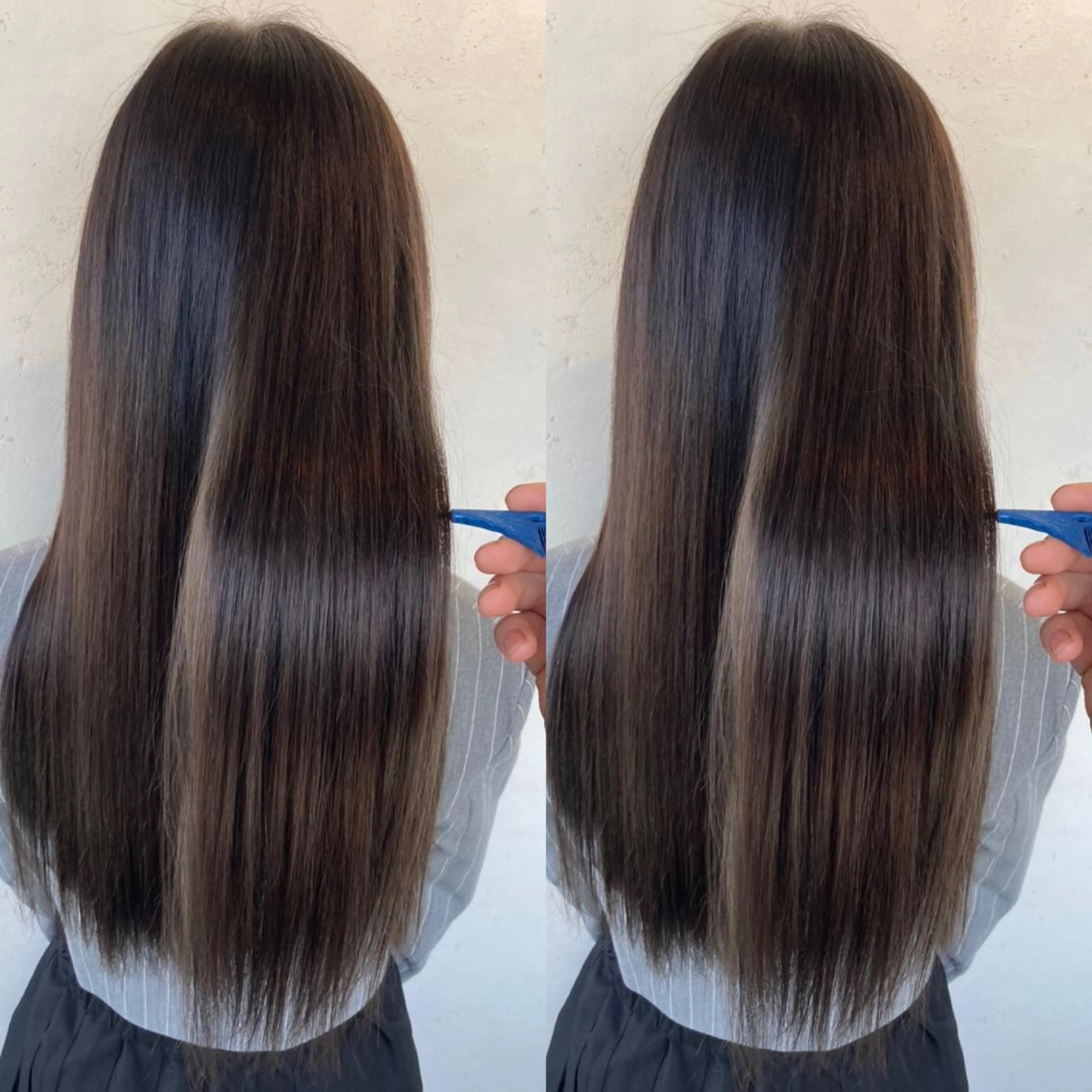 ロング ヘアカラー トリートメント 髪質改善 上品艶感カラーのヘアスタイル