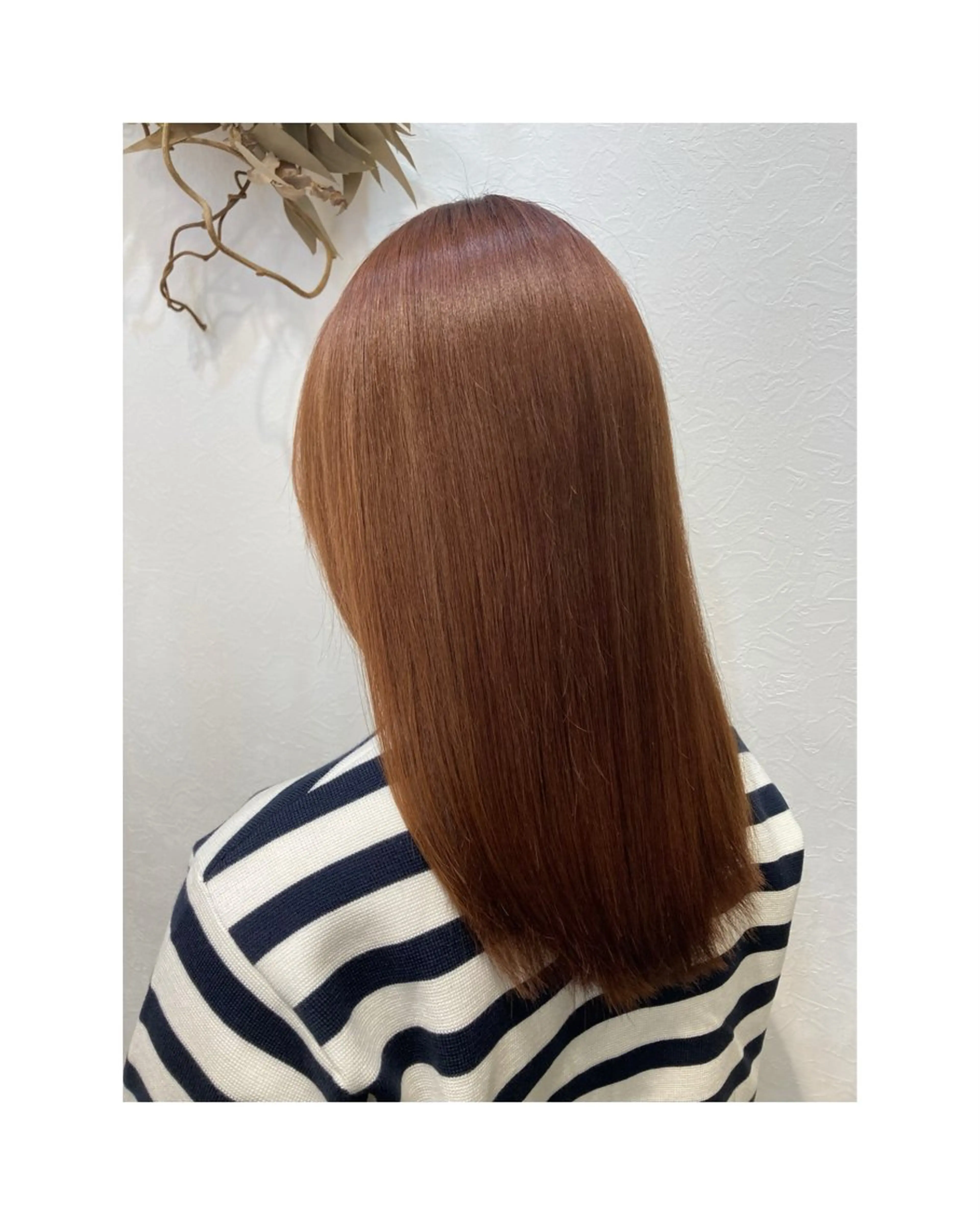 セミロング カラー ブラウンカラー オレンジ オレンジブラウン hair studio Zen〜kalon所属・Jura／ハイライト ／ブリーチなしカラーのヘアスタイル