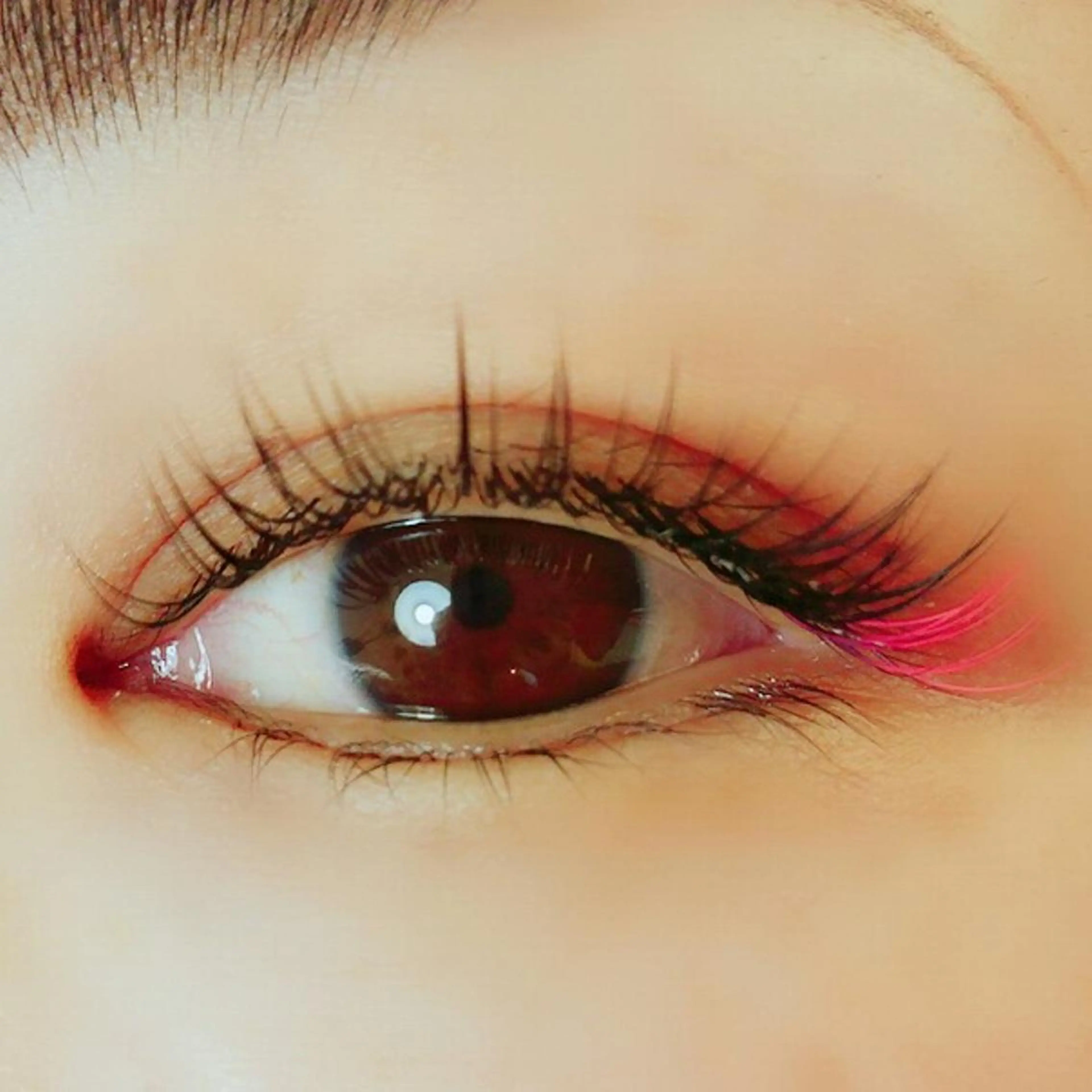 マツエク・マツパ Cカール カラーマツエク キュート マツエク Rouge ・ K  　のマツエク・マツパデザイン