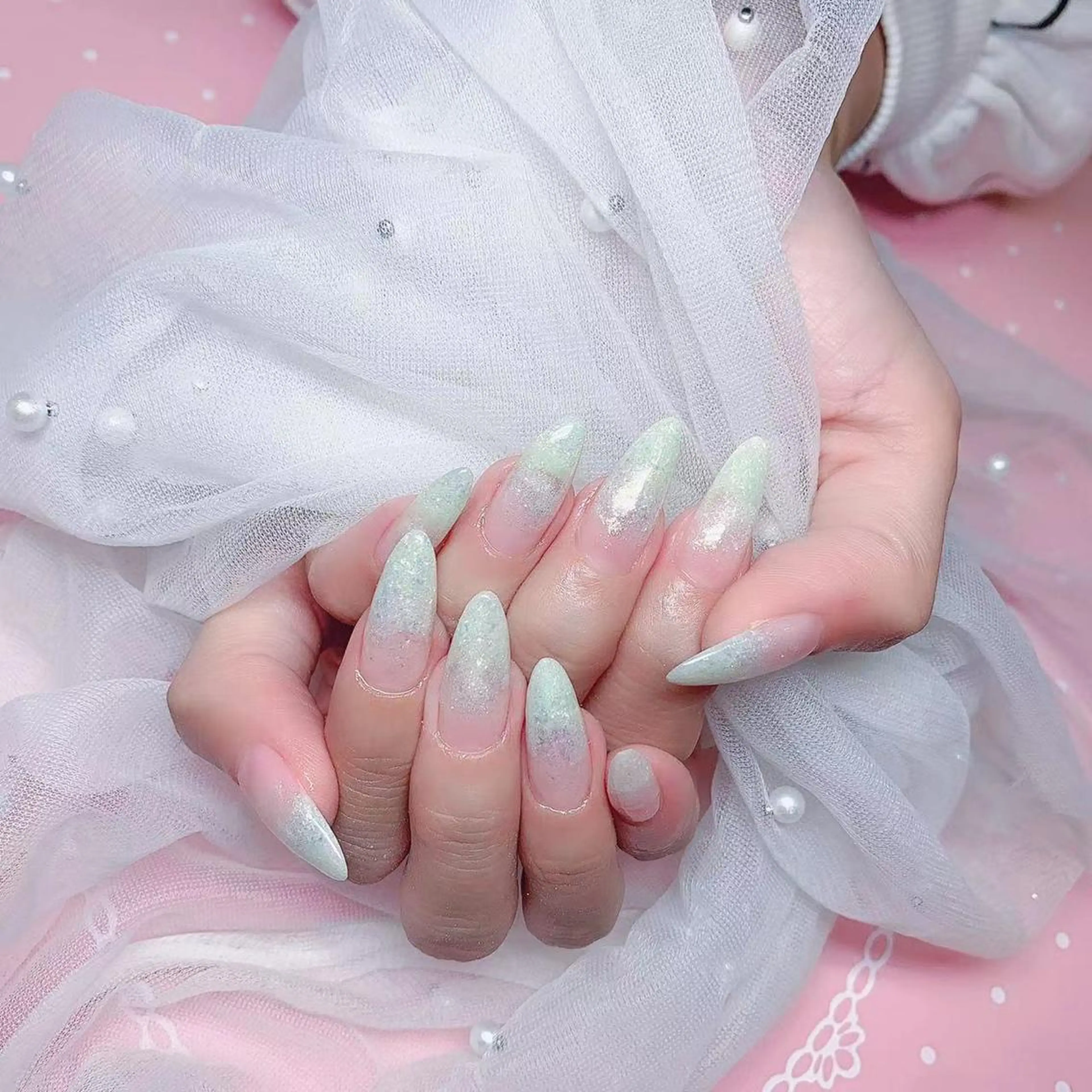 ネイル 長さ出し ラメ(グリッター) ラメグラデーション スカルプネイル Nail Salon kihi大塚店のネイルデザイン