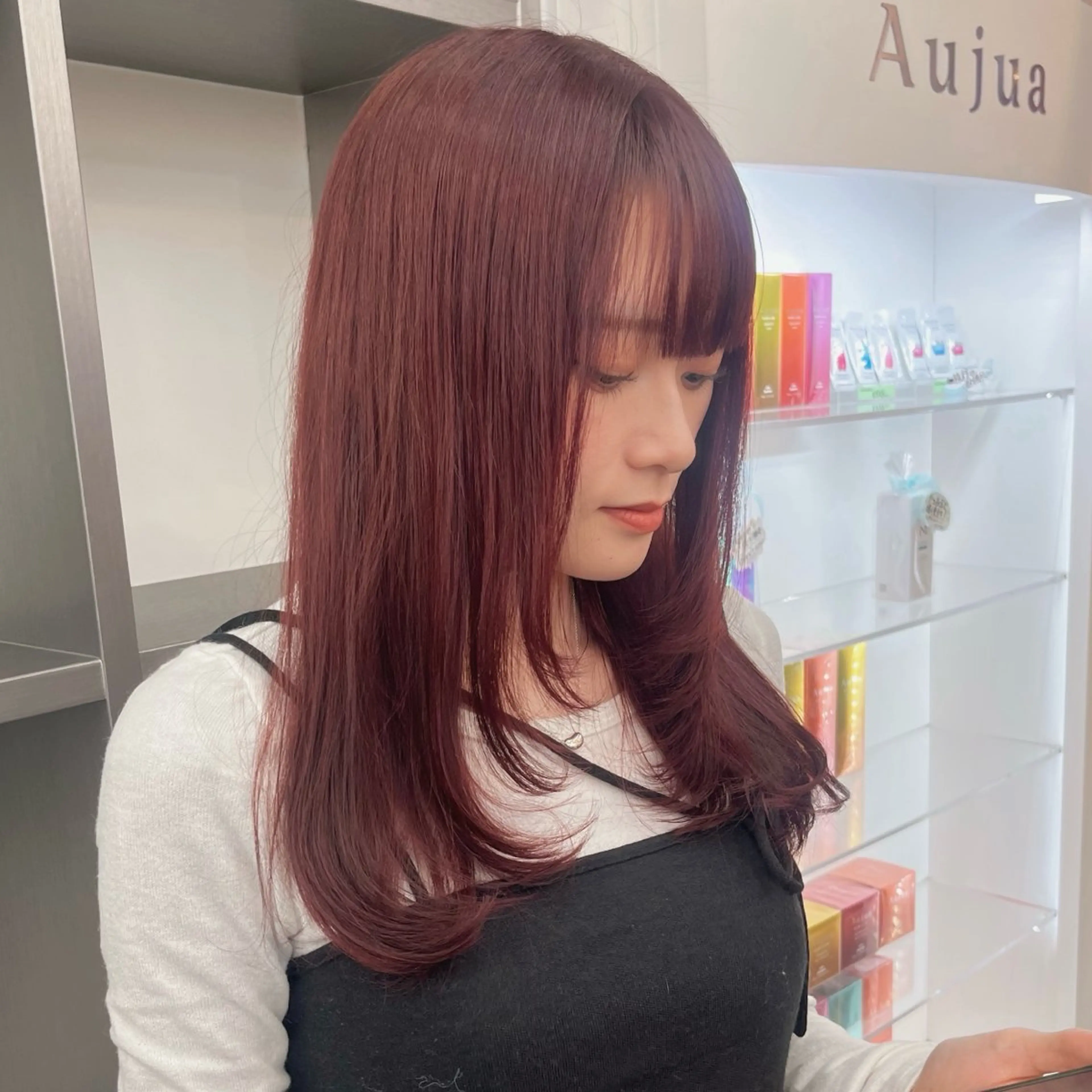 セミロング ヘアカラー トリートメント 🍒暖色✖️レイヤー ／Haruna🍒のヘアスタイル