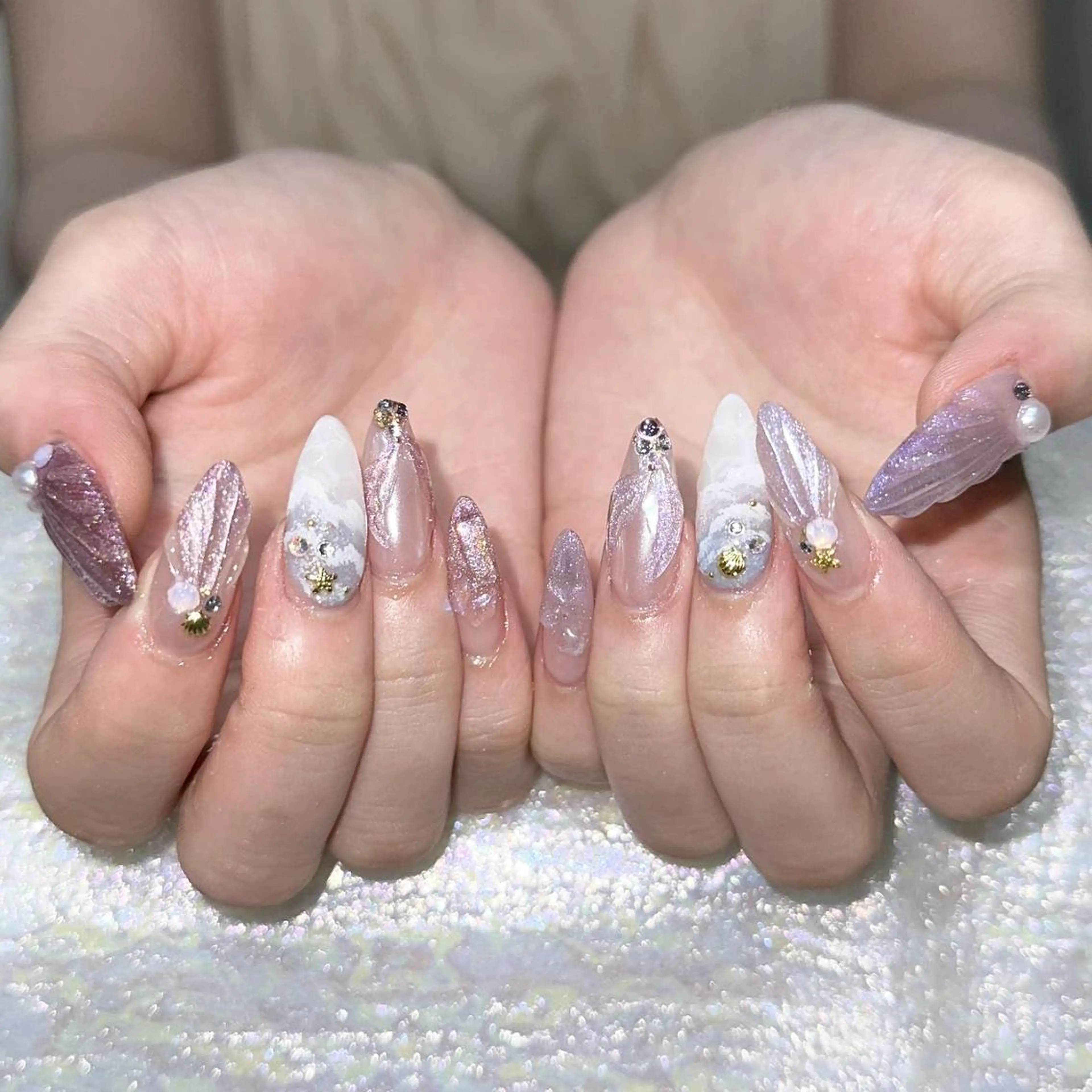 ネイル アートネイル 長さ出し ネイルチップ Queen's ゆなのネイルデザイン