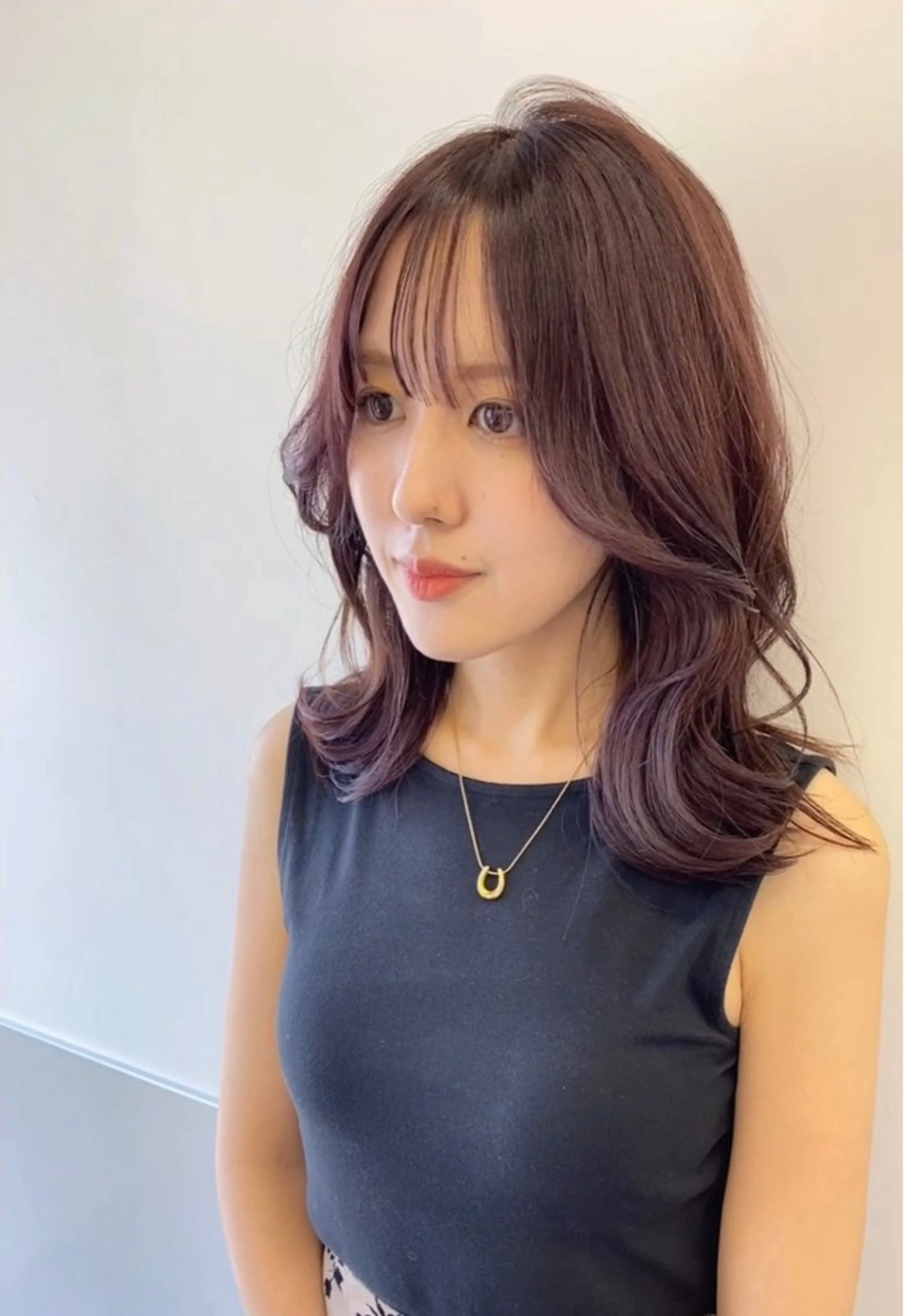 セミロング カラー ラベンダーカラー ピンクカラー ピンクラベンダー 韓国風ヘア レイヤーカット カット ヘアカラー トリートメント GO TODAY シェアサロン 町田店所属・韓国ヘア🇰🇷 スズキのヘアスタイル