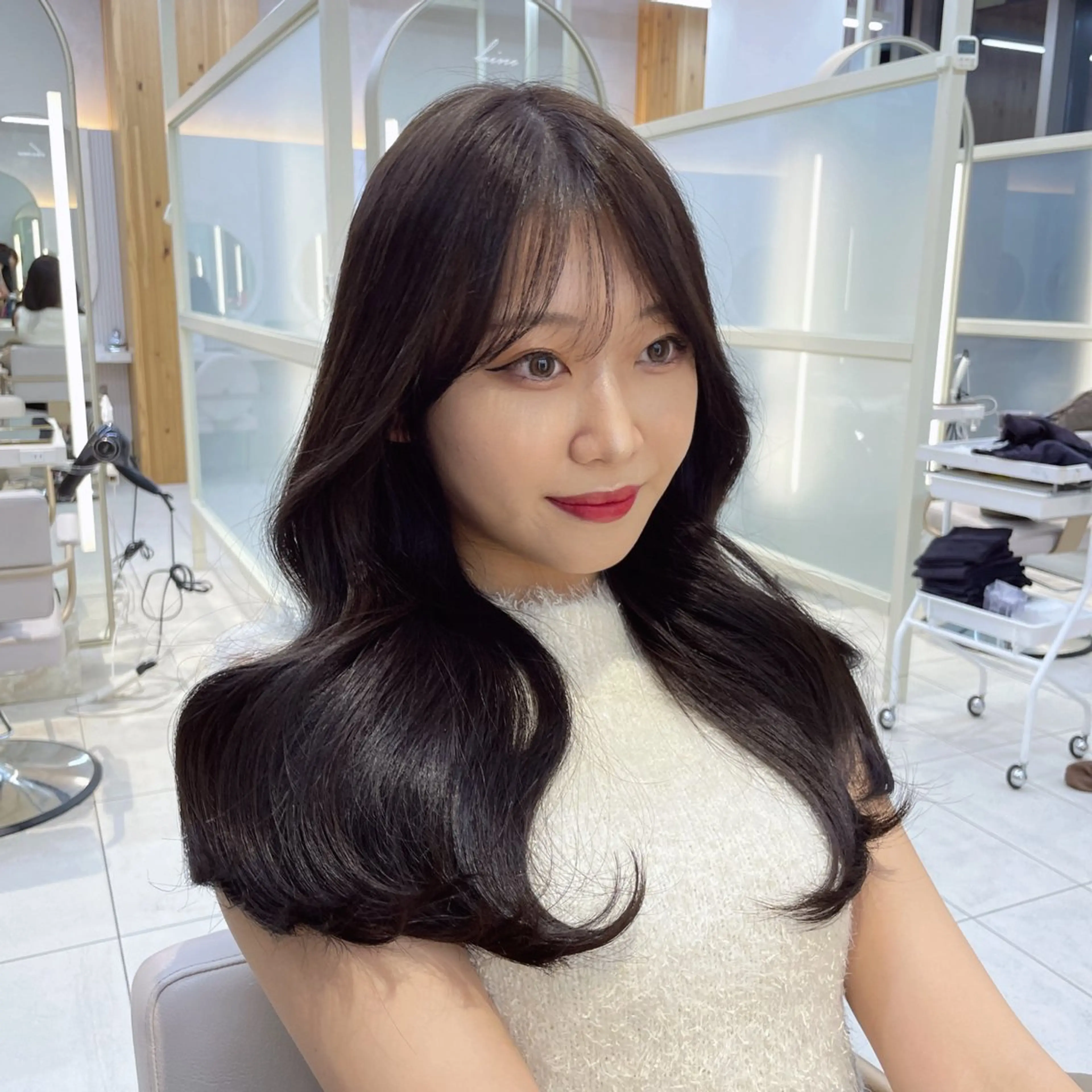 セミロング カット ヘアカラー トリートメント 顔周り/透明感カラー /韓国ヘア/TAKUのヘアスタイル