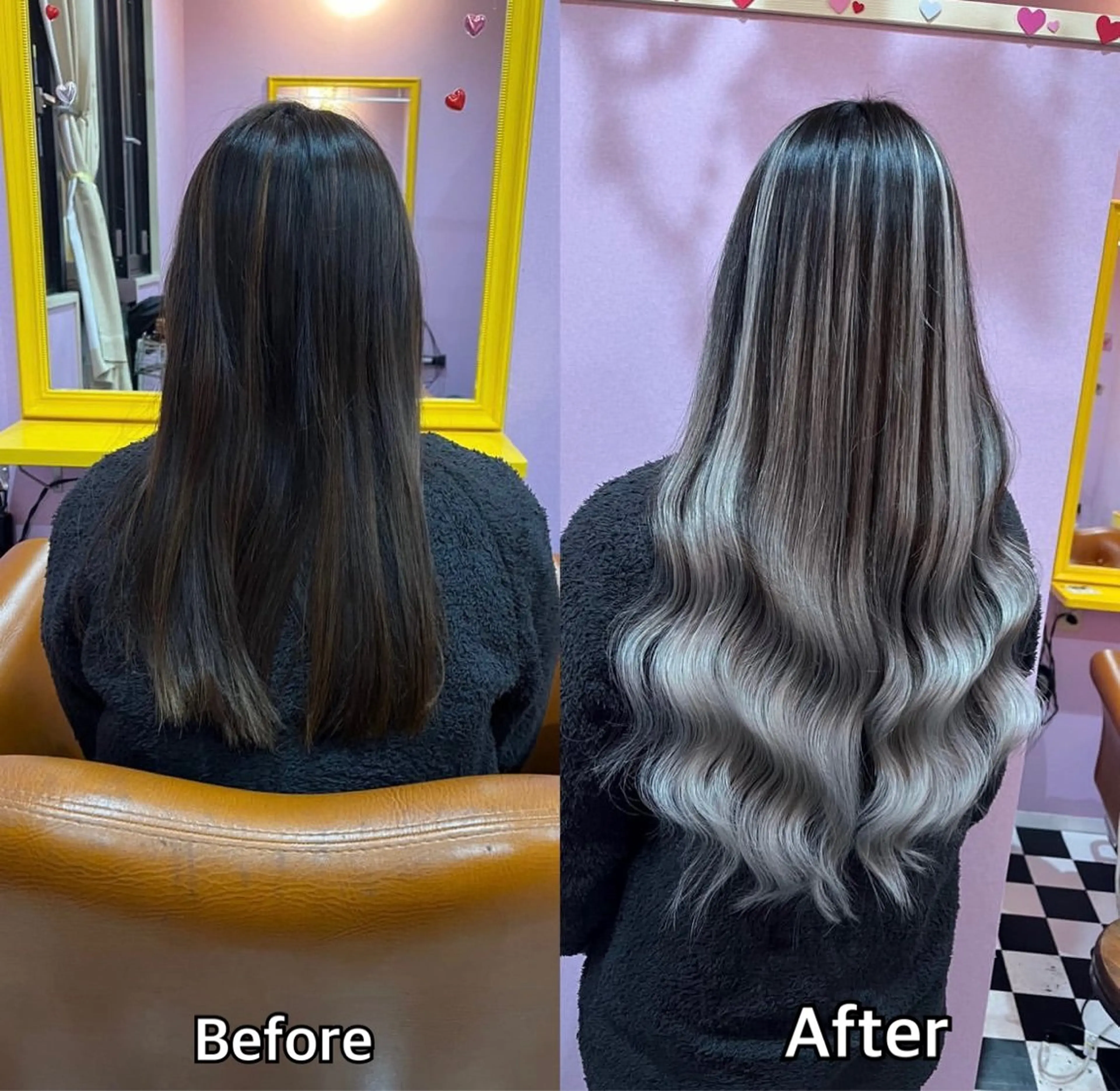 ロング シール＋ちび編み込み エクステ梅田🐨のヘアスタイル