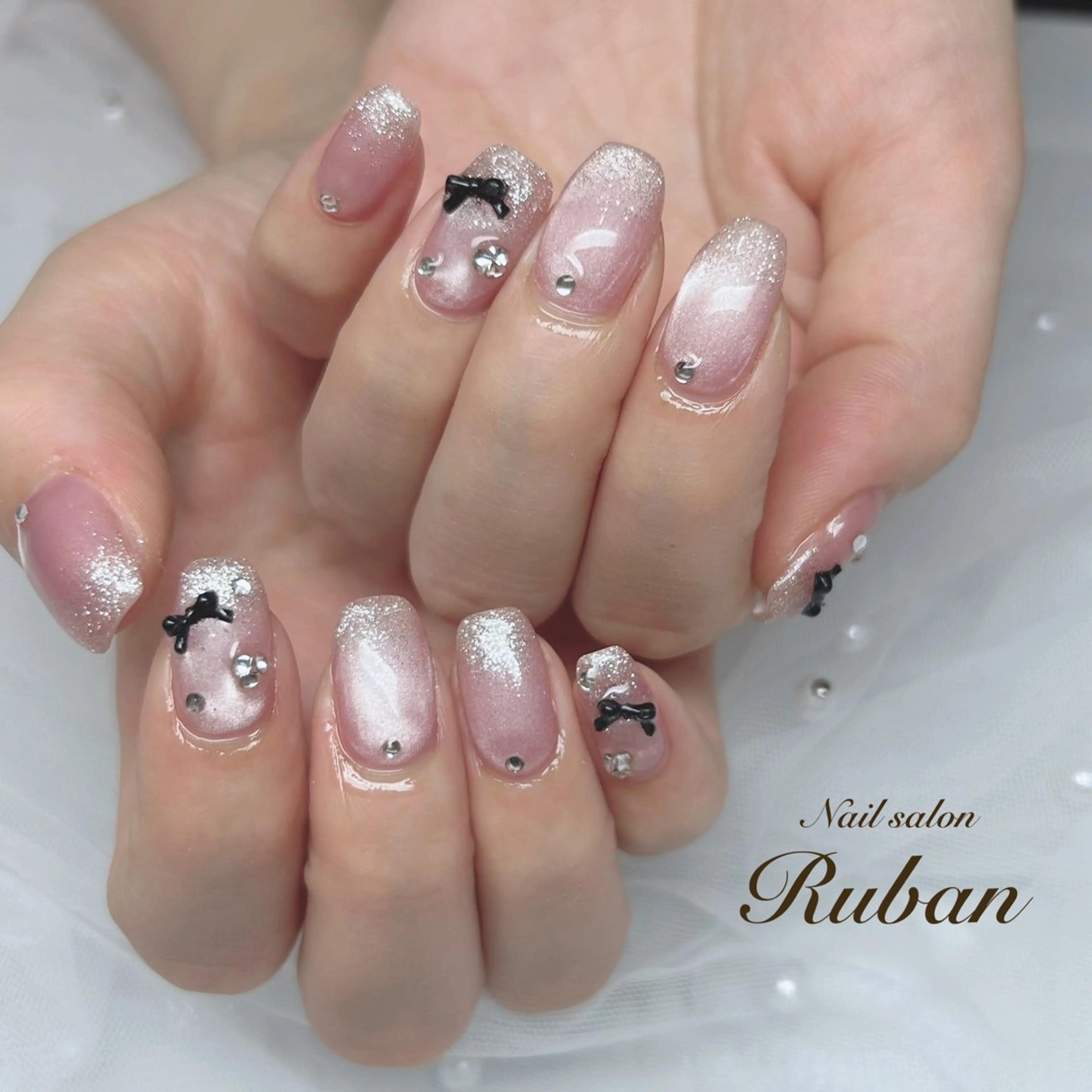 ネイル グラデーション マグネットネイル リボン Nail salon Ruban所属・Nail salon Rubanのネイルデザイン