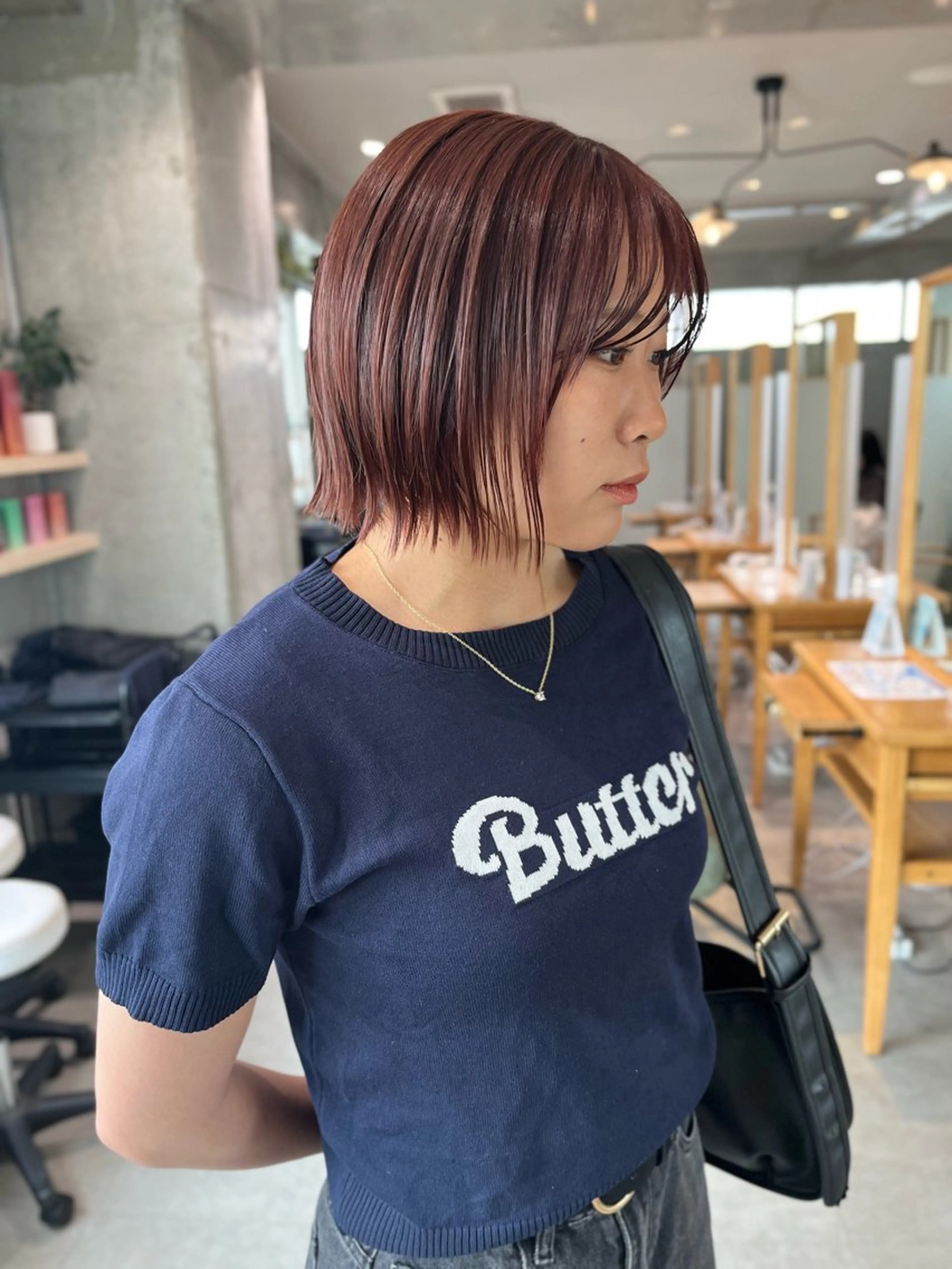 ミディアム カラー カット オタク美容師🛍/ 酸性ストレート/艶髪のヘアスタイル